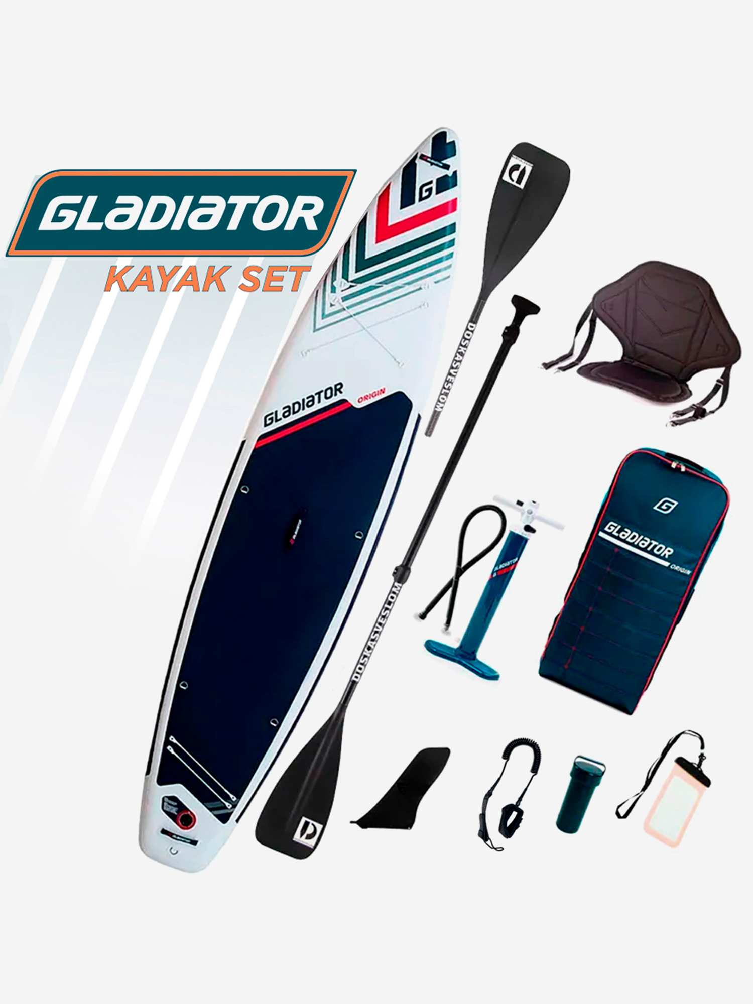 

Надувная SUP доска Gladiator ORIGIN 12'6" T SC Super Set, Белый