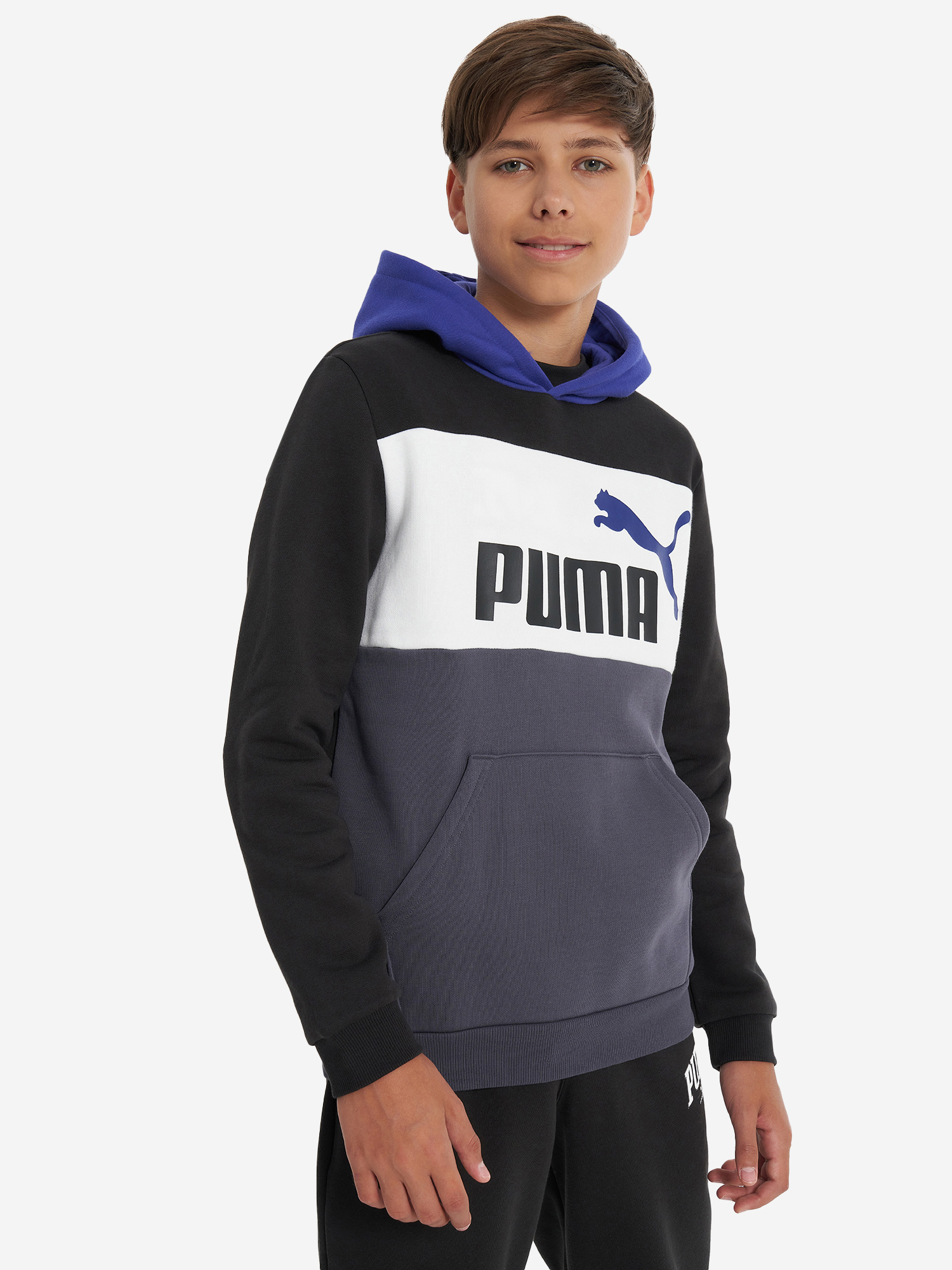 Худи для мальчиков PUMA ESS+ Block, Черный 679717P0P-01, размер RUS 164 - фото 2