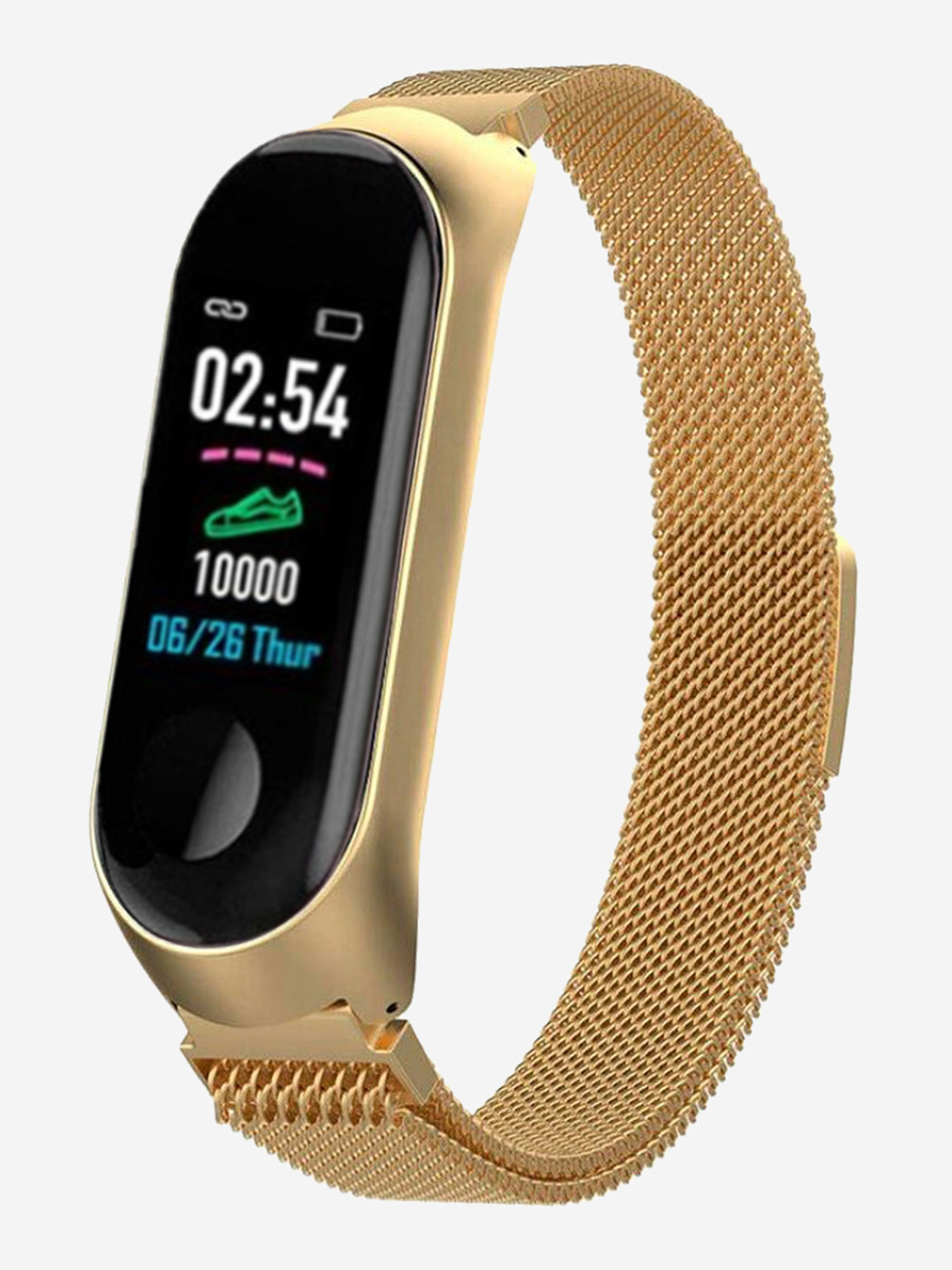 

Смарт-часы BandRate Smart BRSM333PLBGWB с мониторингом сна, календарем, тонометром, Золотой