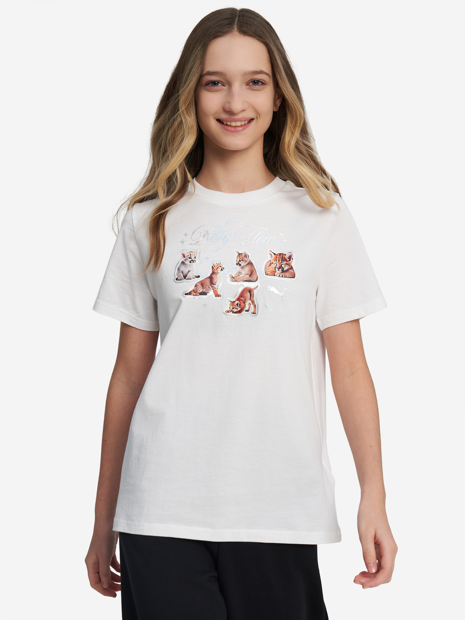 Изображение товара Футболка для девочек PUMA Graphic из 100 хлопка спортивный стиль