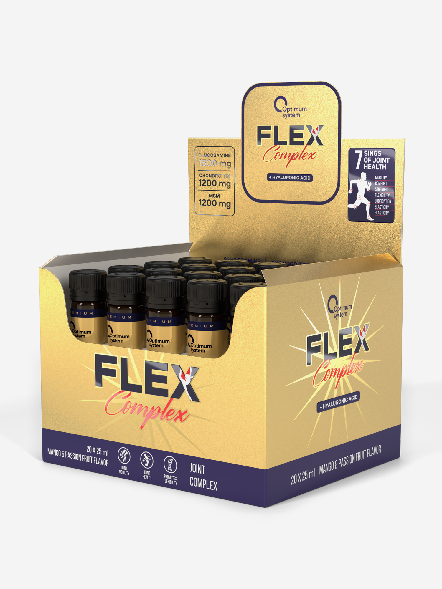 

Комплекс для суставов и связок Optimum system Flex Liquid, 20 шт, Золотой