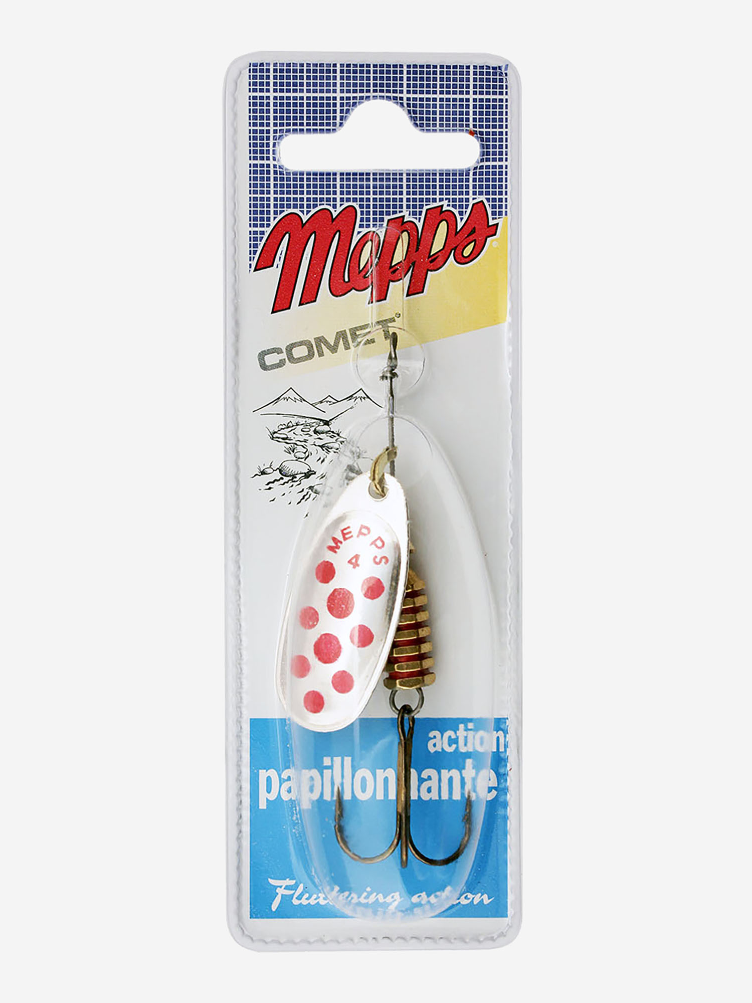 

Блесна вращающаяся MEPPS "Comet PTS Rouges AG" №4 (8 г) блистер, Серебряный