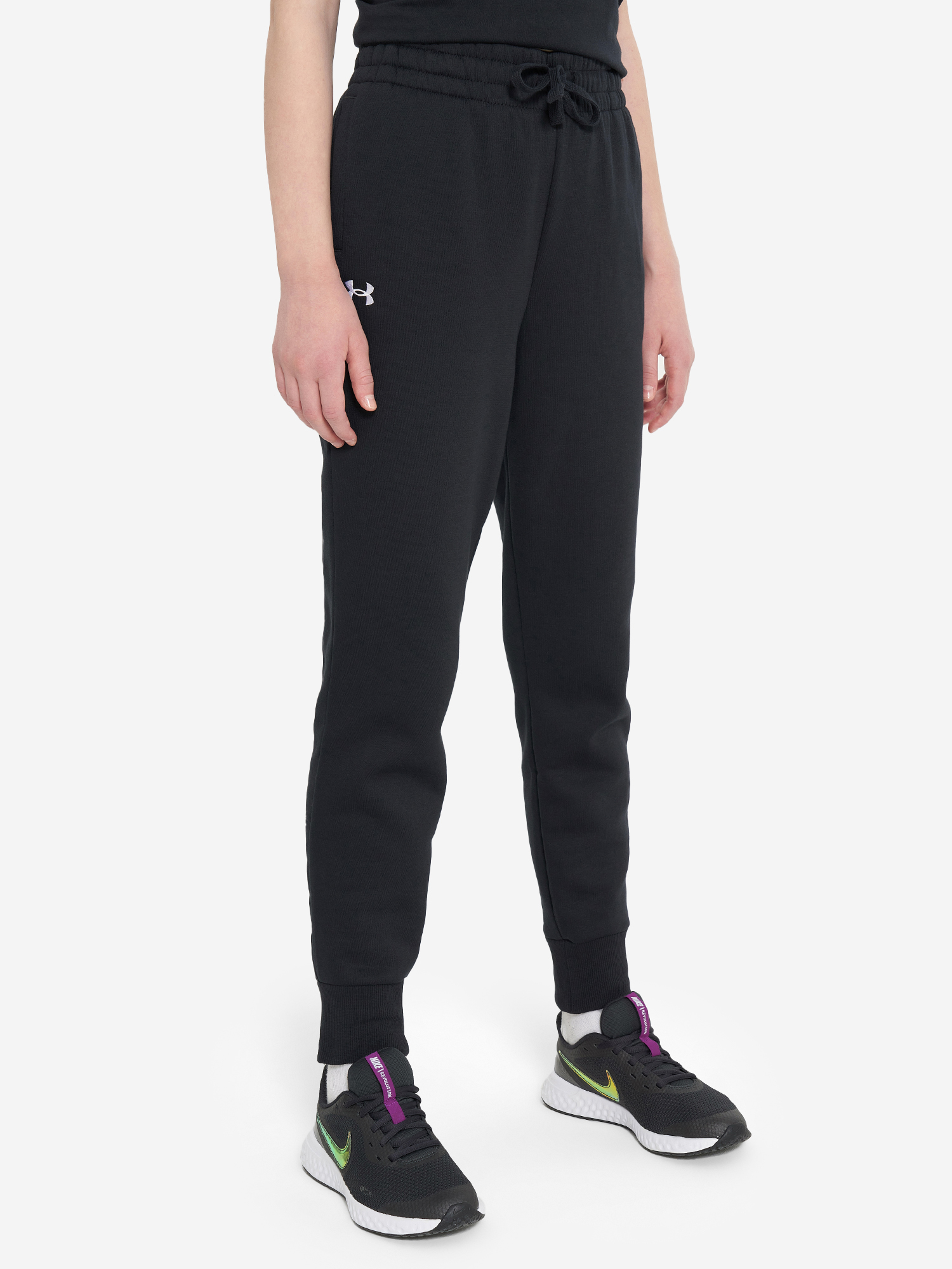 фото Брюки для девочек under armour rival, черный