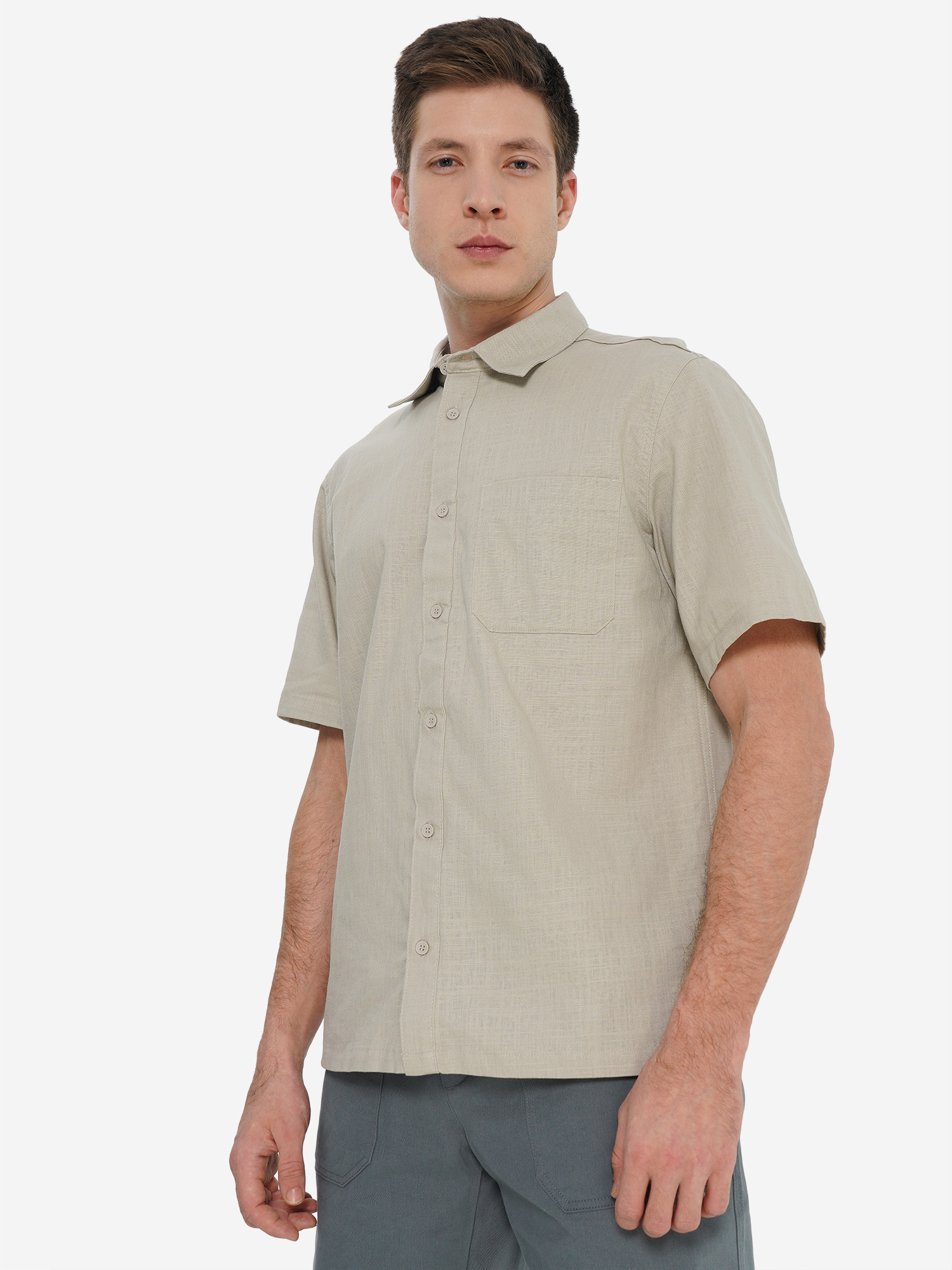 Рубашка с коротким рукавом мужская Northland, бежевый, арт. 141103N16-T1