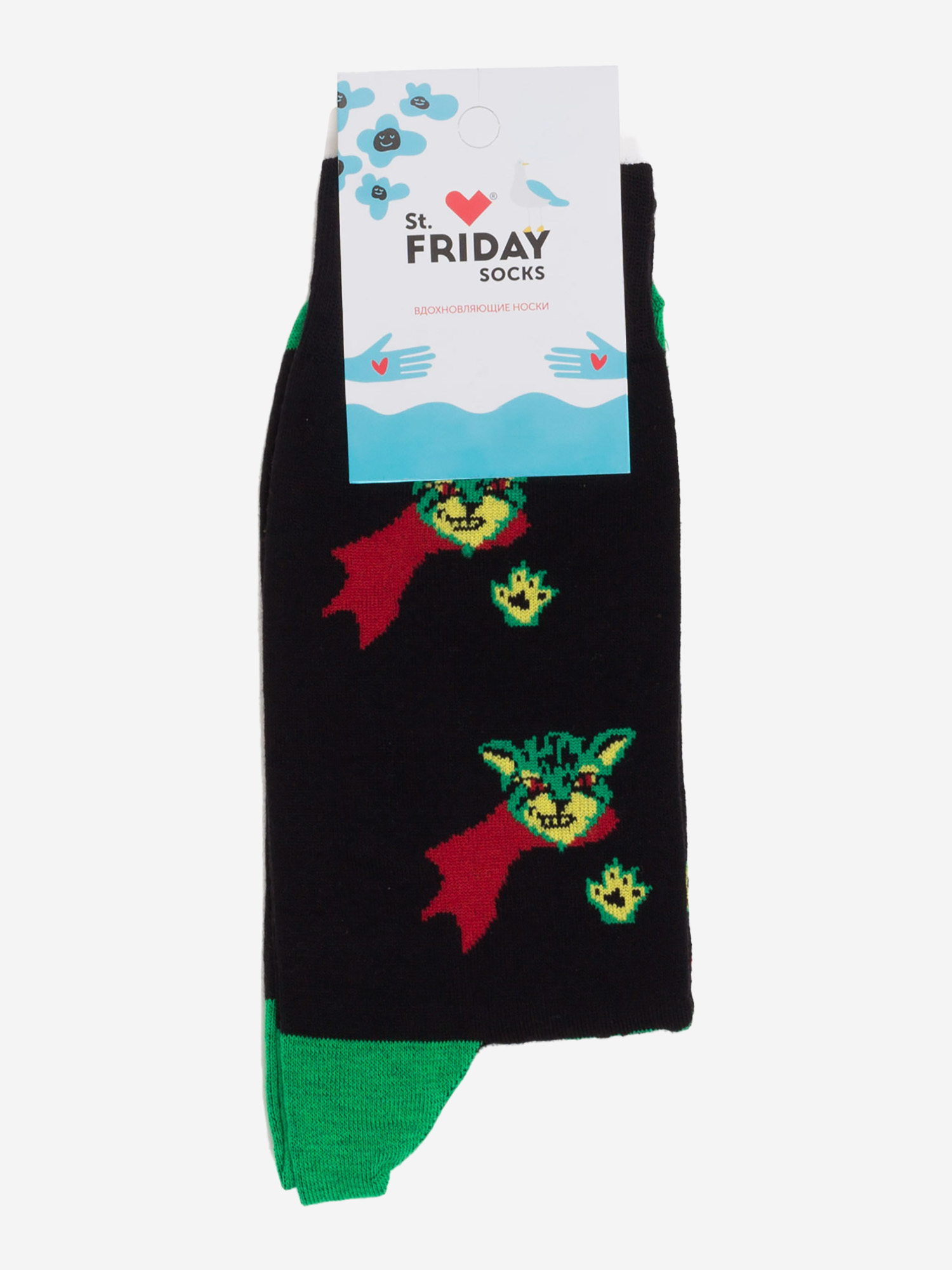 

Носки с рисунками St.Friday Socks - Коты против, Черный