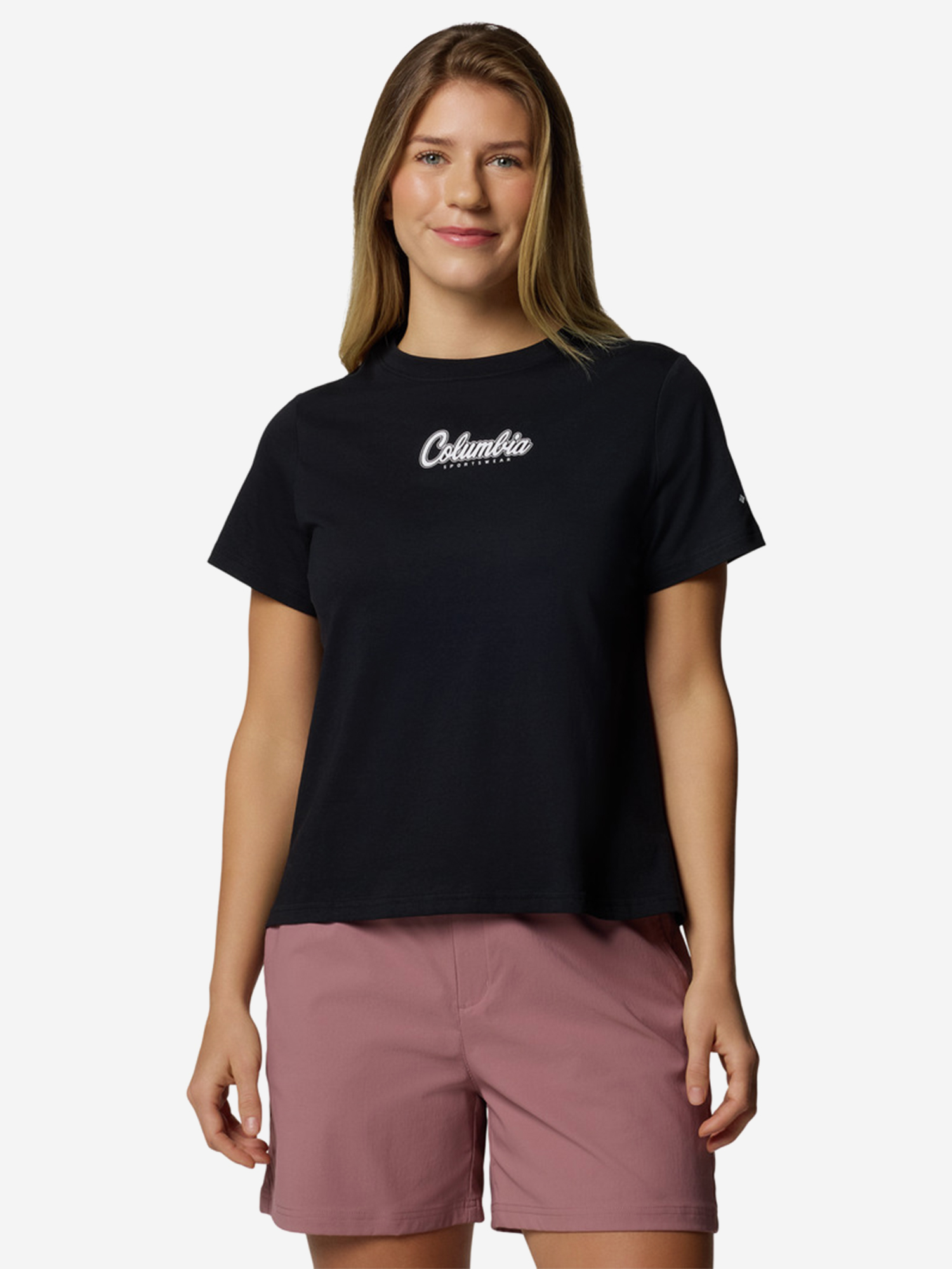фото Футболка женская columbia rolling bend graphic ss, черный