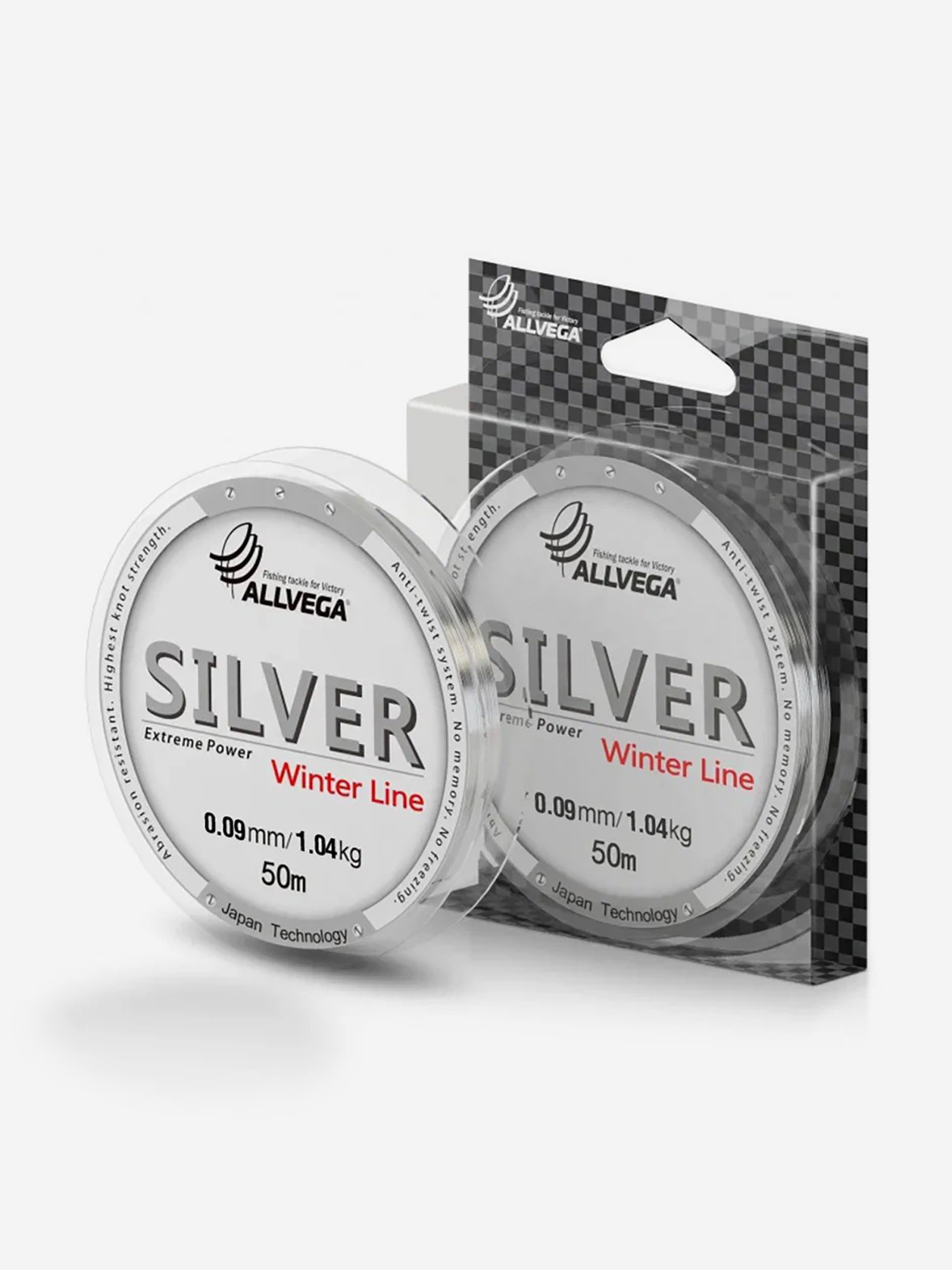 

Леска монофильная ALLVEGA "Silver" 50м 0,09мм (1,04кг) серебристая, Серебряный