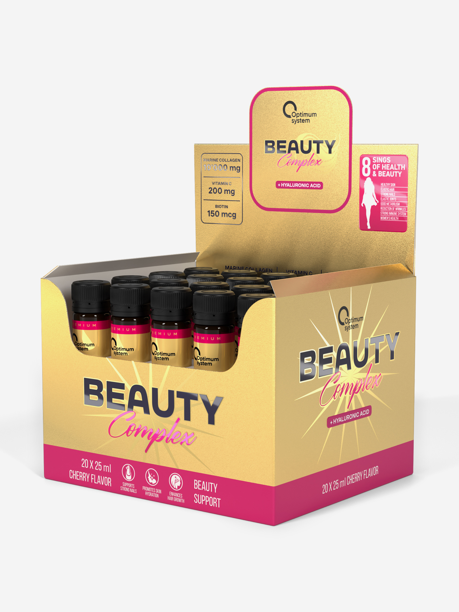 

Женский спортивный витаминно-минеральный комплекс Optimum system Beauty, 20 шт, Золотой