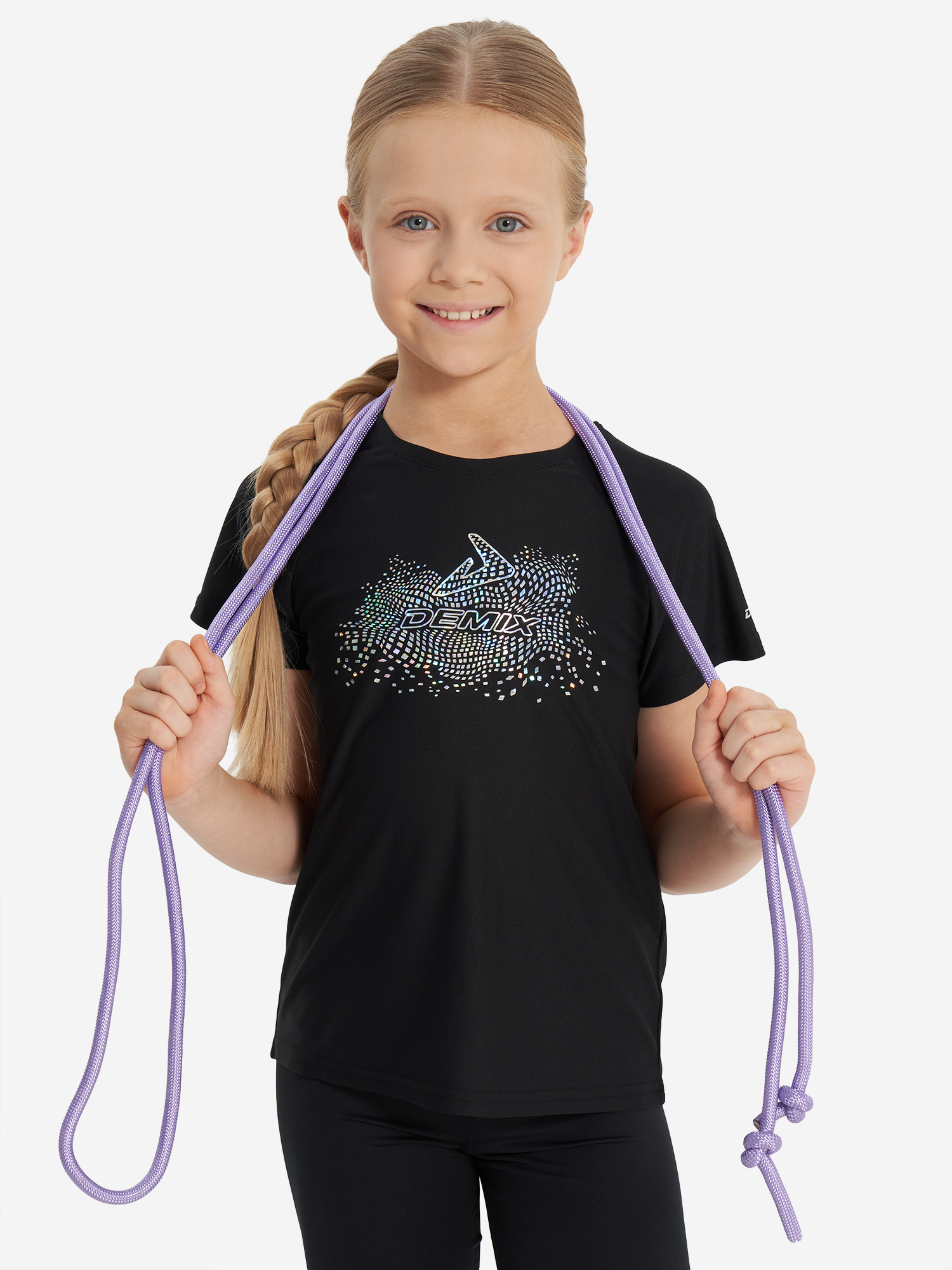 фото Скакалка гимнастическая demix, 3 м, фиолетовый