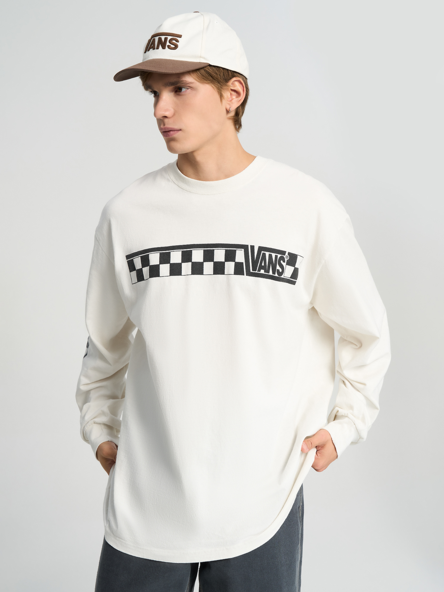 Лонгслив мужской Vans Racing, Белый