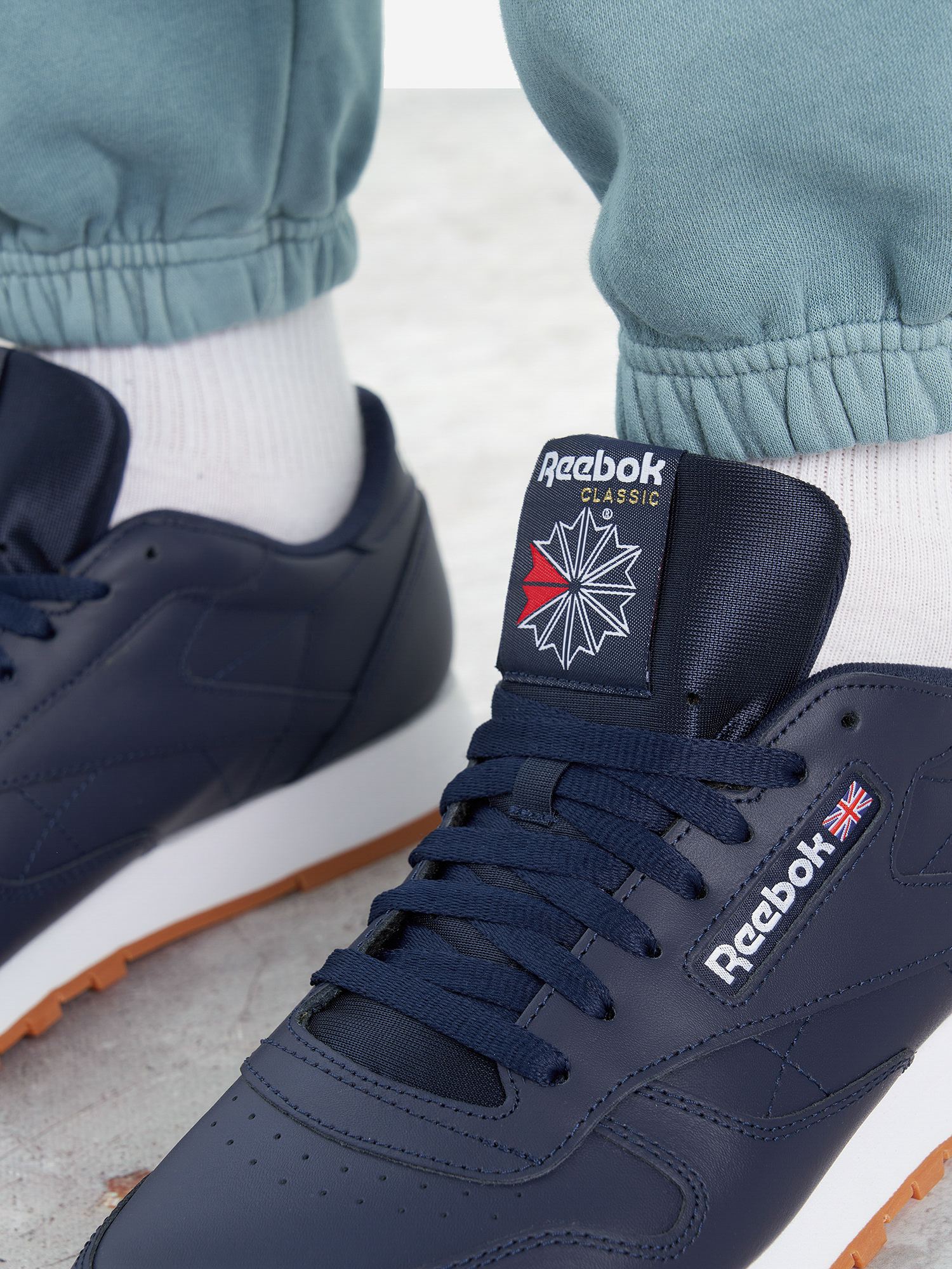 Кроссовки мужские Reebok Classic Leather, Синий Вид№8