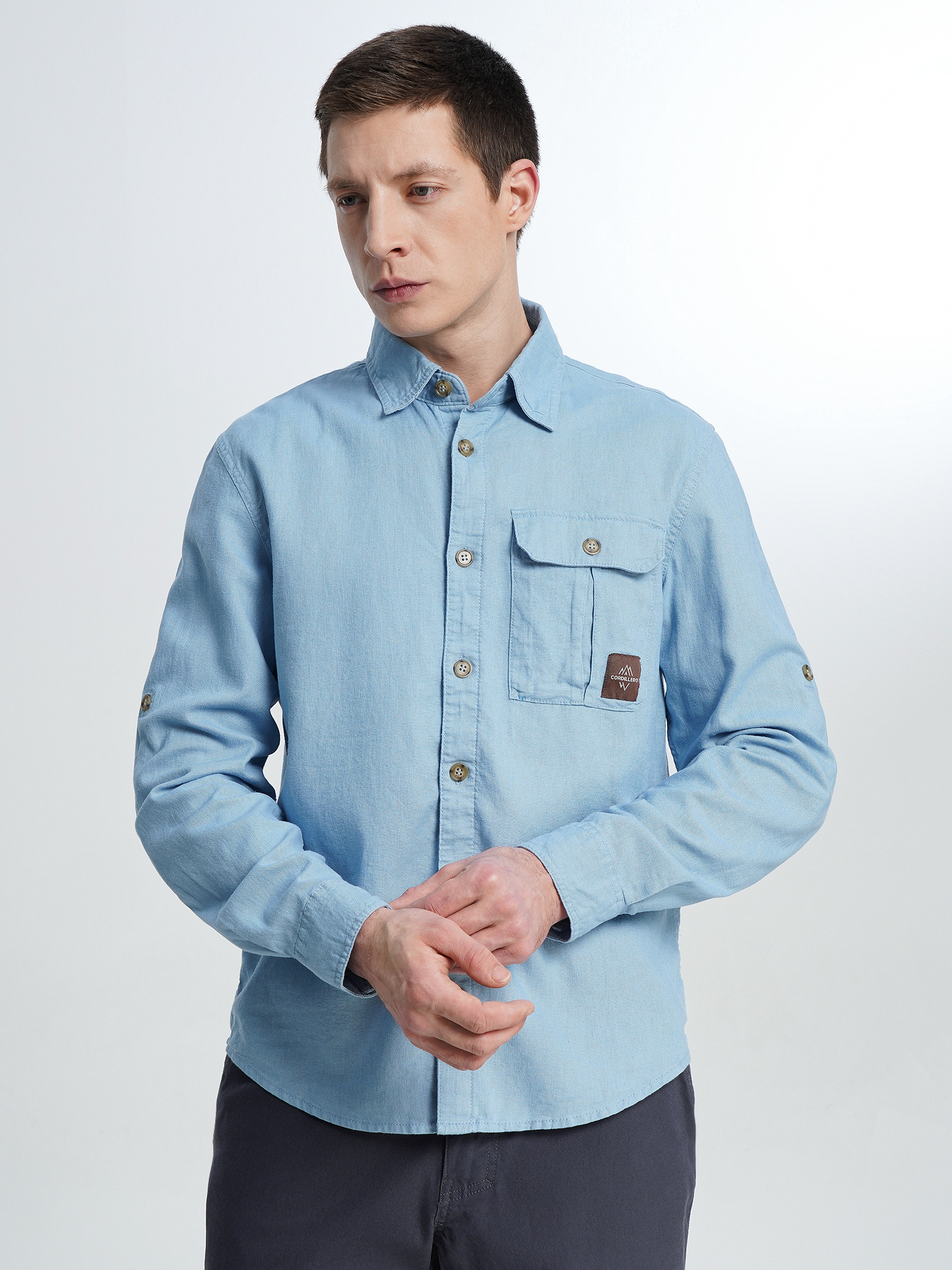 Изображение товара Рубашка Cordillero Мужская Свободный крой Лён+вискоза Лето