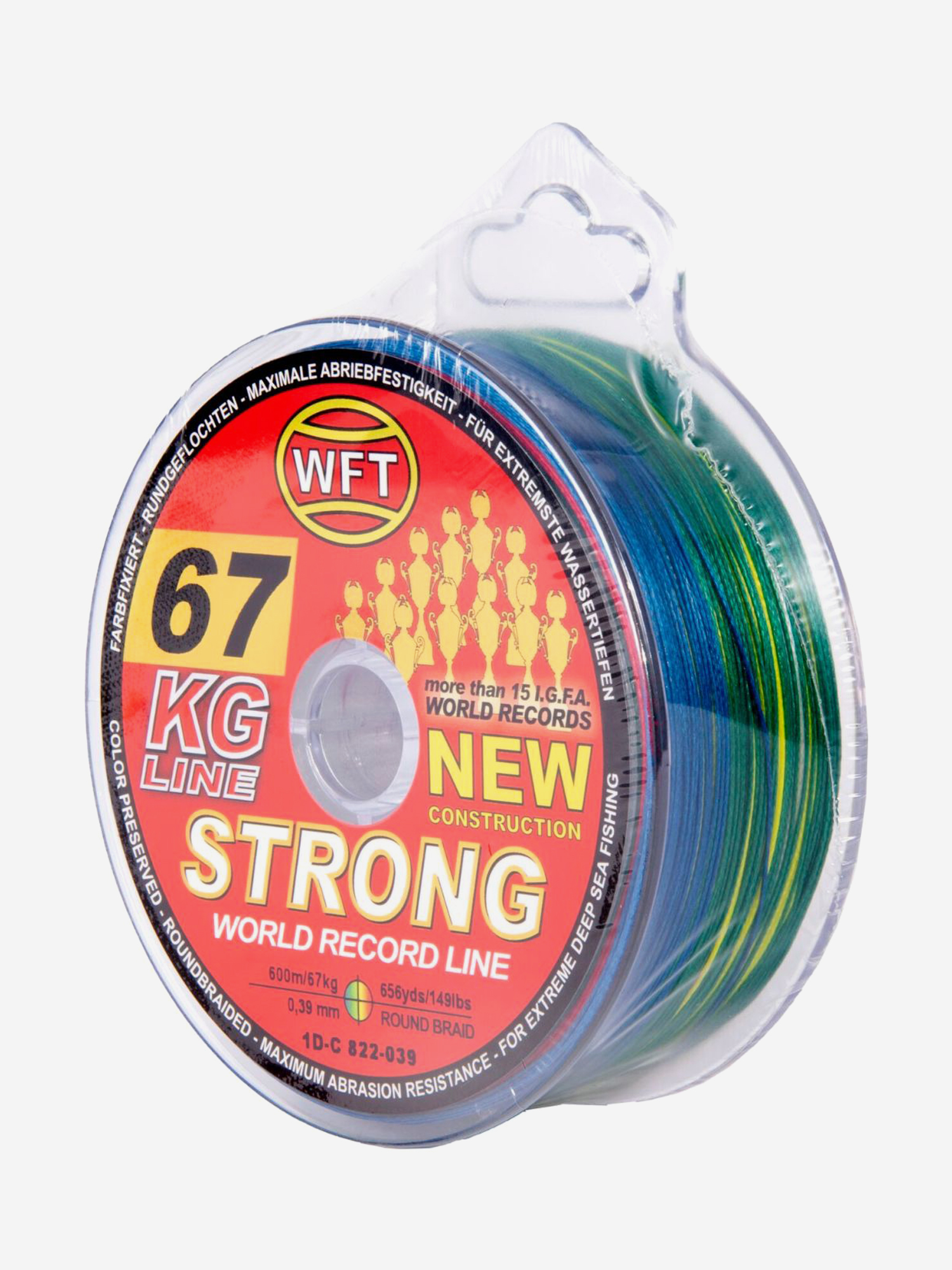 

Шнур плетеный WFT KG STRONG разноцветный 600/039, Мультицвет