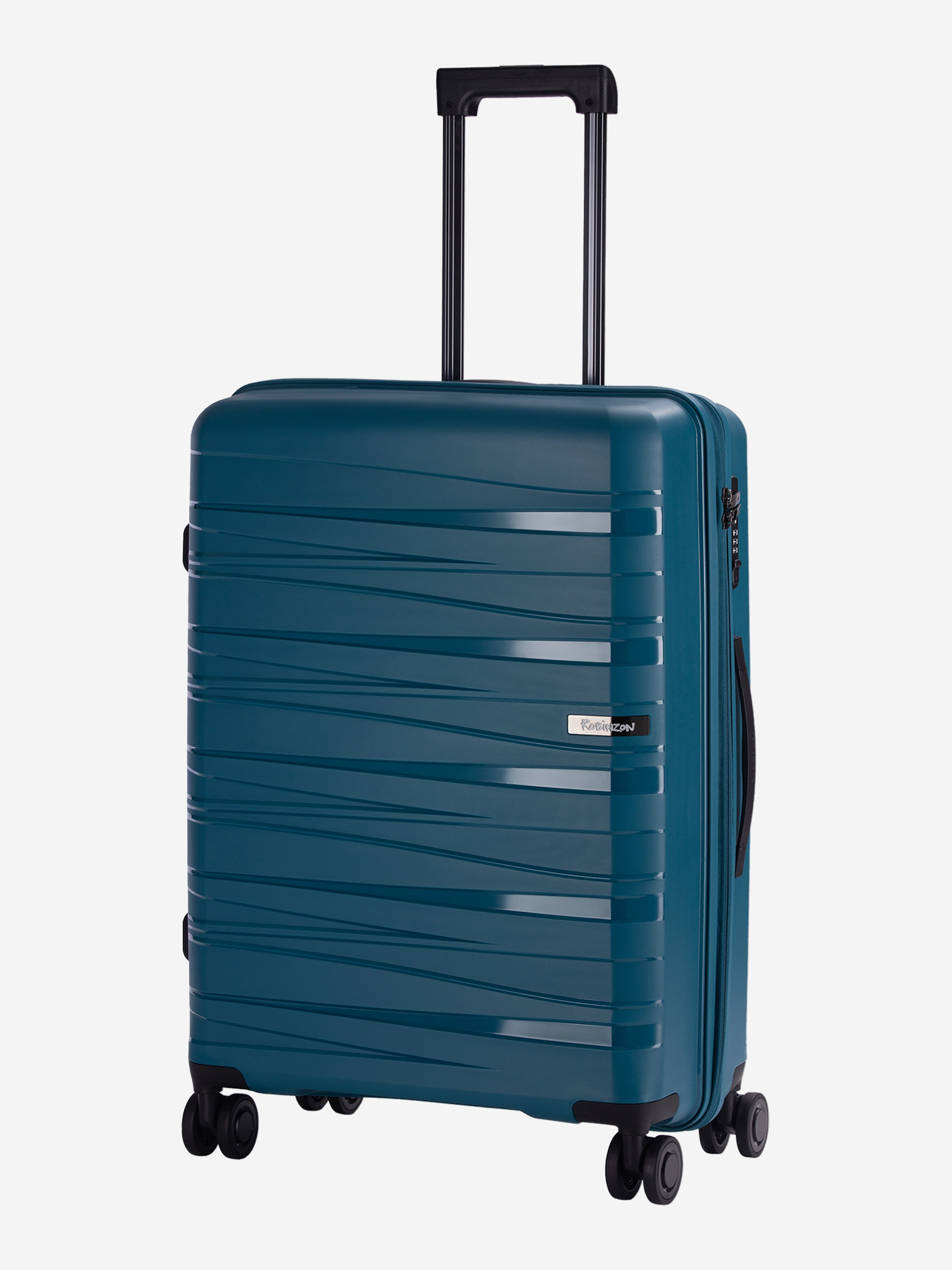 Изображение товара Чемодан Robinzon Морская волна из легкого полипропилена объединяет стиль и надежность