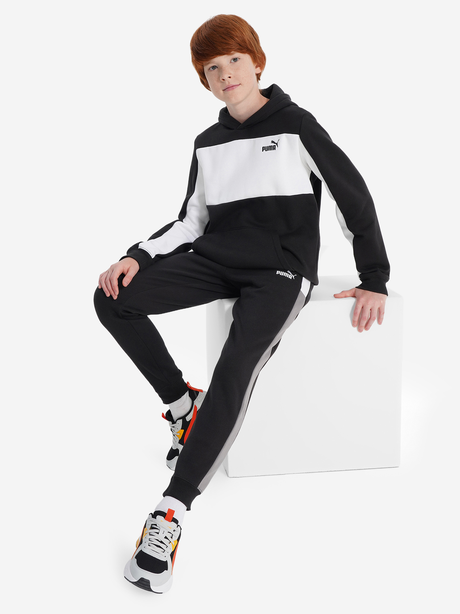 фото Брюки для мальчиков puma ess block, черный