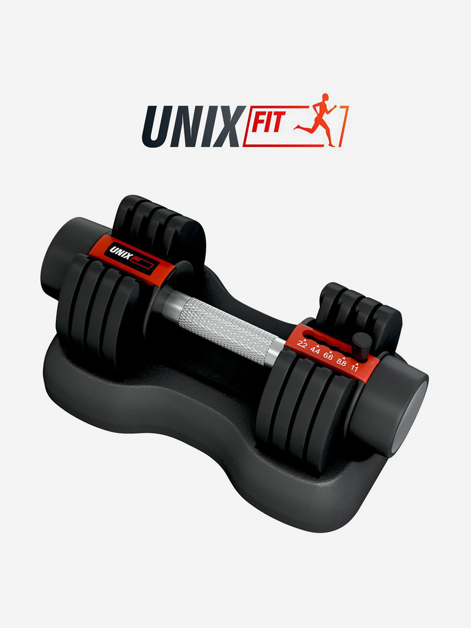 

Гантель регулируемая UNIXFIT 11 кг, черный, Черный