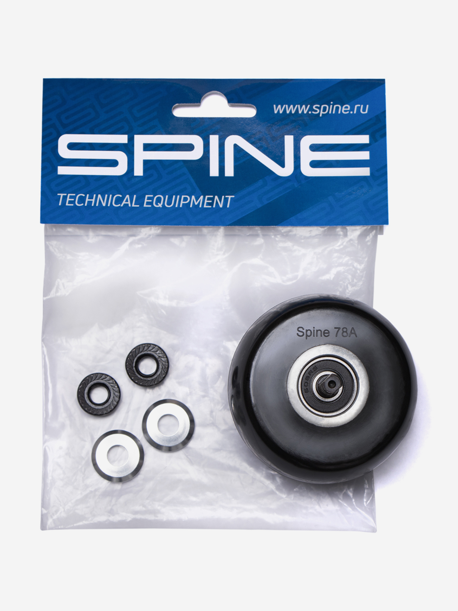 

Колесо в сборе Spine Classic № 2 Rubber заднее 70*40 Тв.78А (1шт., с храповым механизмом, среднее), Черный