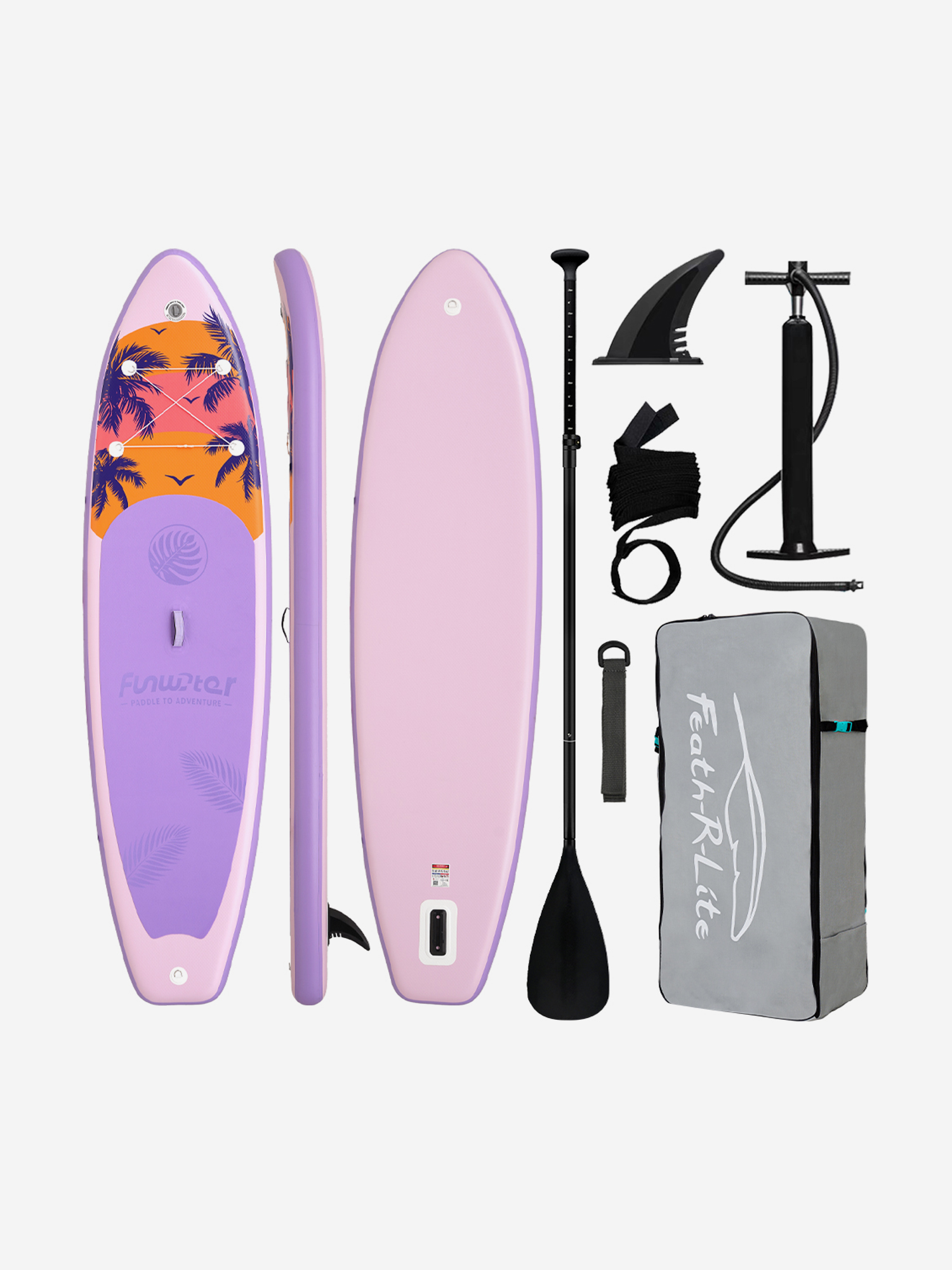 

Надувная SUP-доска FunWater FLAMINGO, 11' 335*84*15 см сапборд, Розовый
