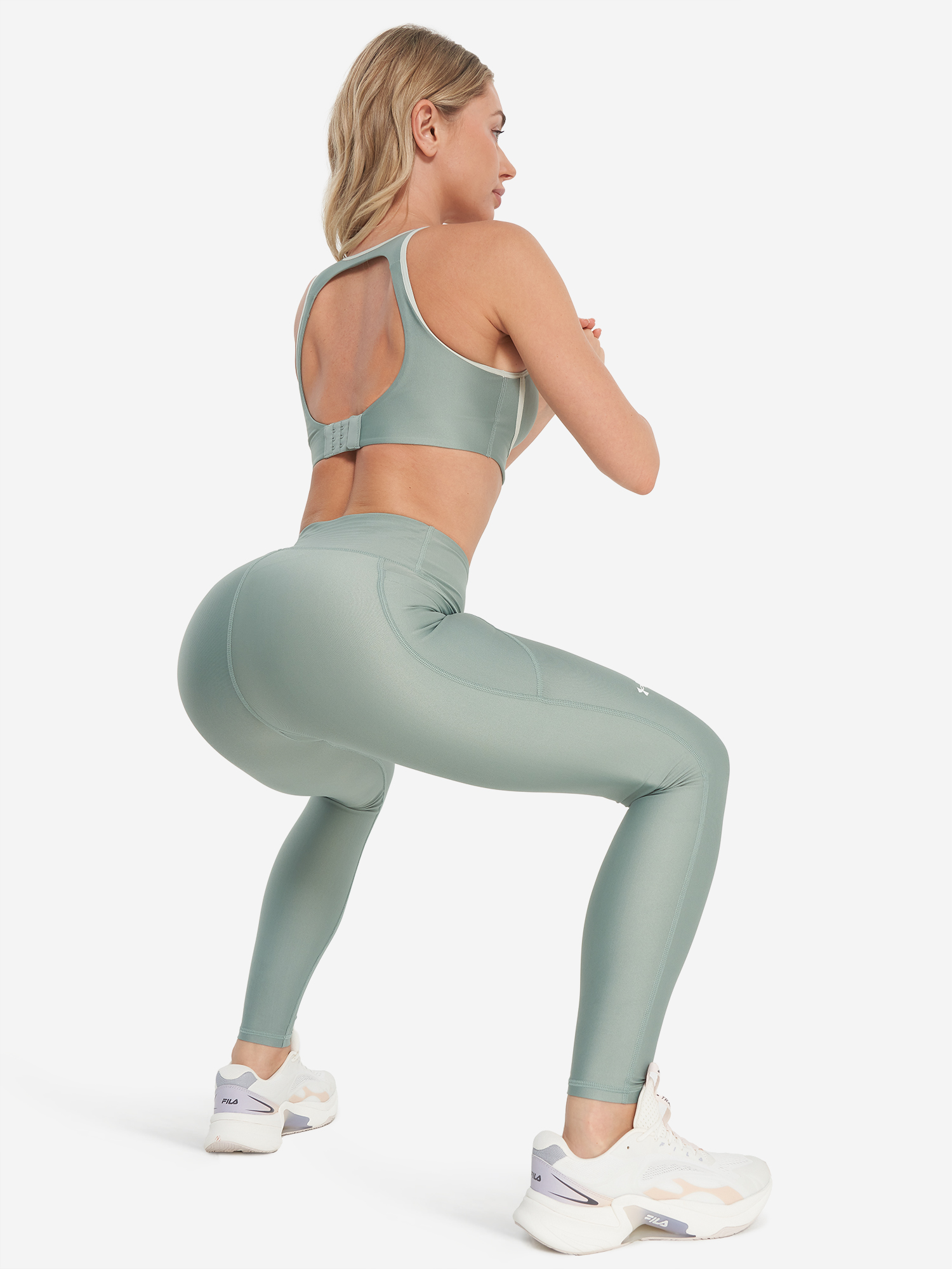 фото Легинсы женские under armour tech hirise, зеленый