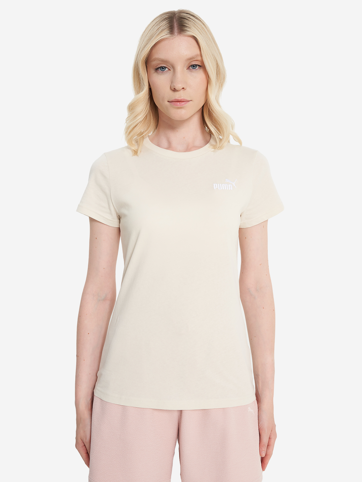 Футболка женская PUMA Ess Small No. 1 Logo, Бежевый 2