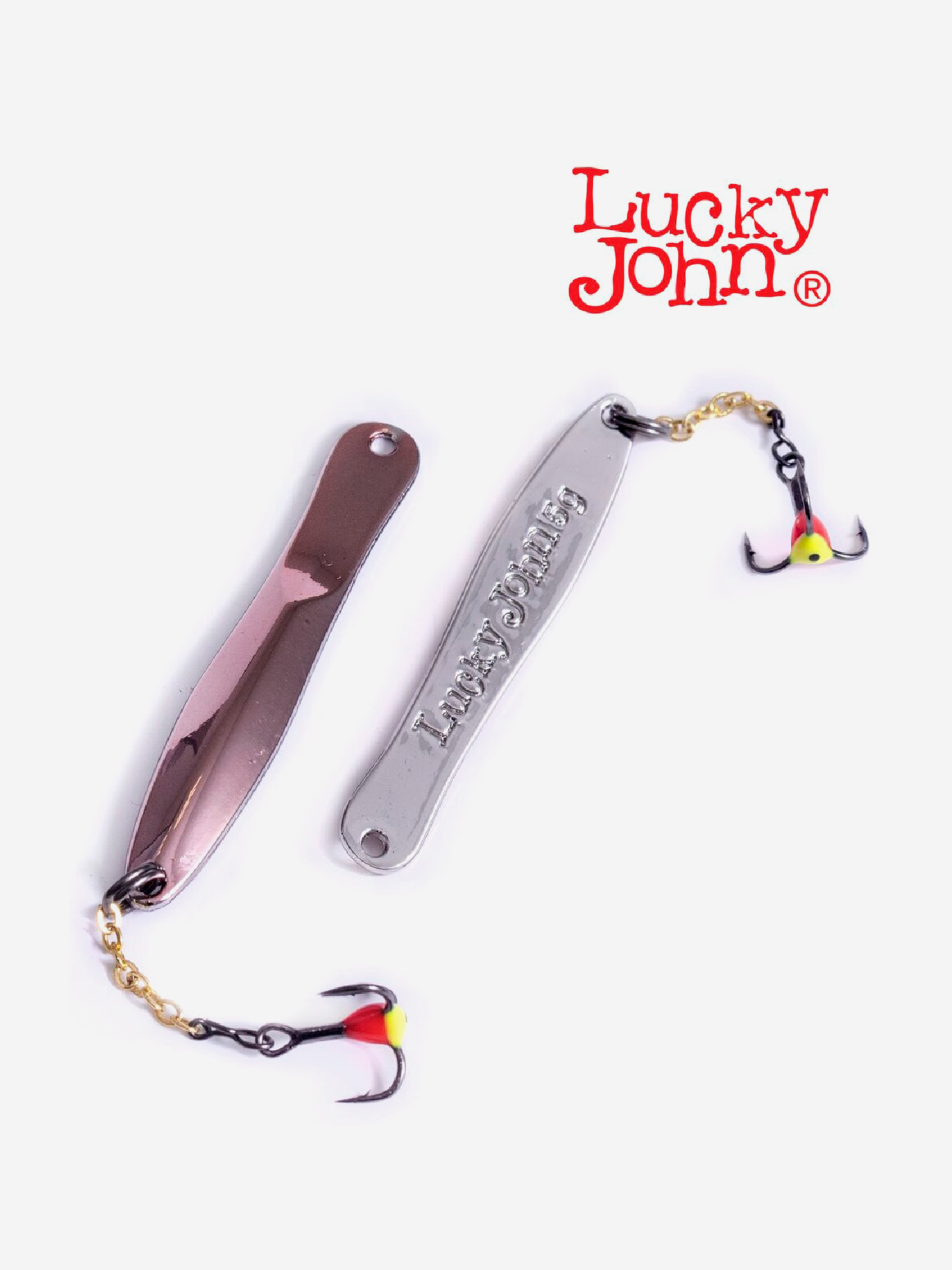 Изображение товара Блесна вертикальная зимняя Lucky John WALLE с цепочкой и тройником, длина 50 мм CS, блистер