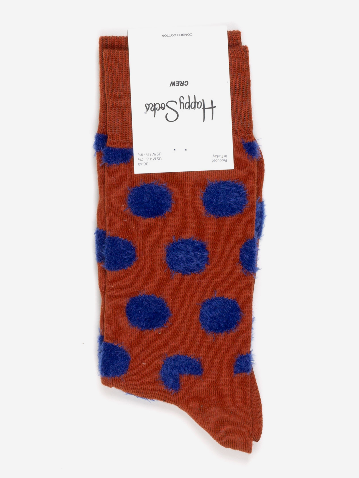 Носки с рисунками Happy Socks - Big Dot Fluffy Brown, Коричневый открытка с деревянным элементом happy birthday ручная работа коричневый тон шар 14 7х10