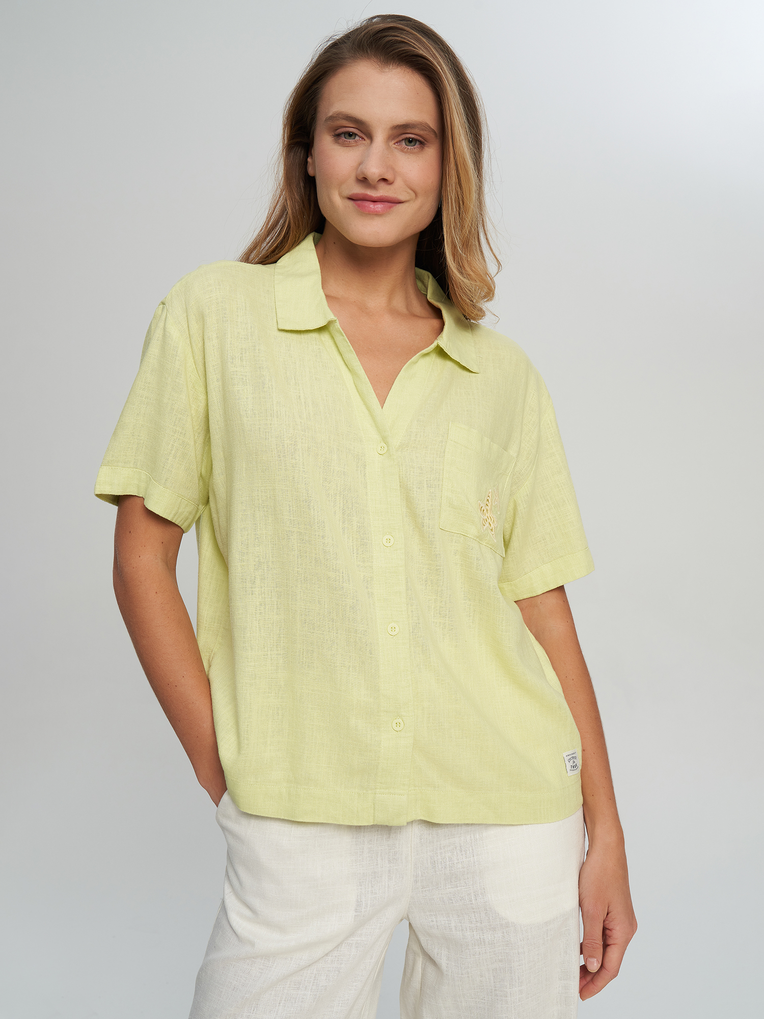 Рубашка с коротким рукавом женская оверсайз Protest, зеленый, арт. 142612PR0-G1