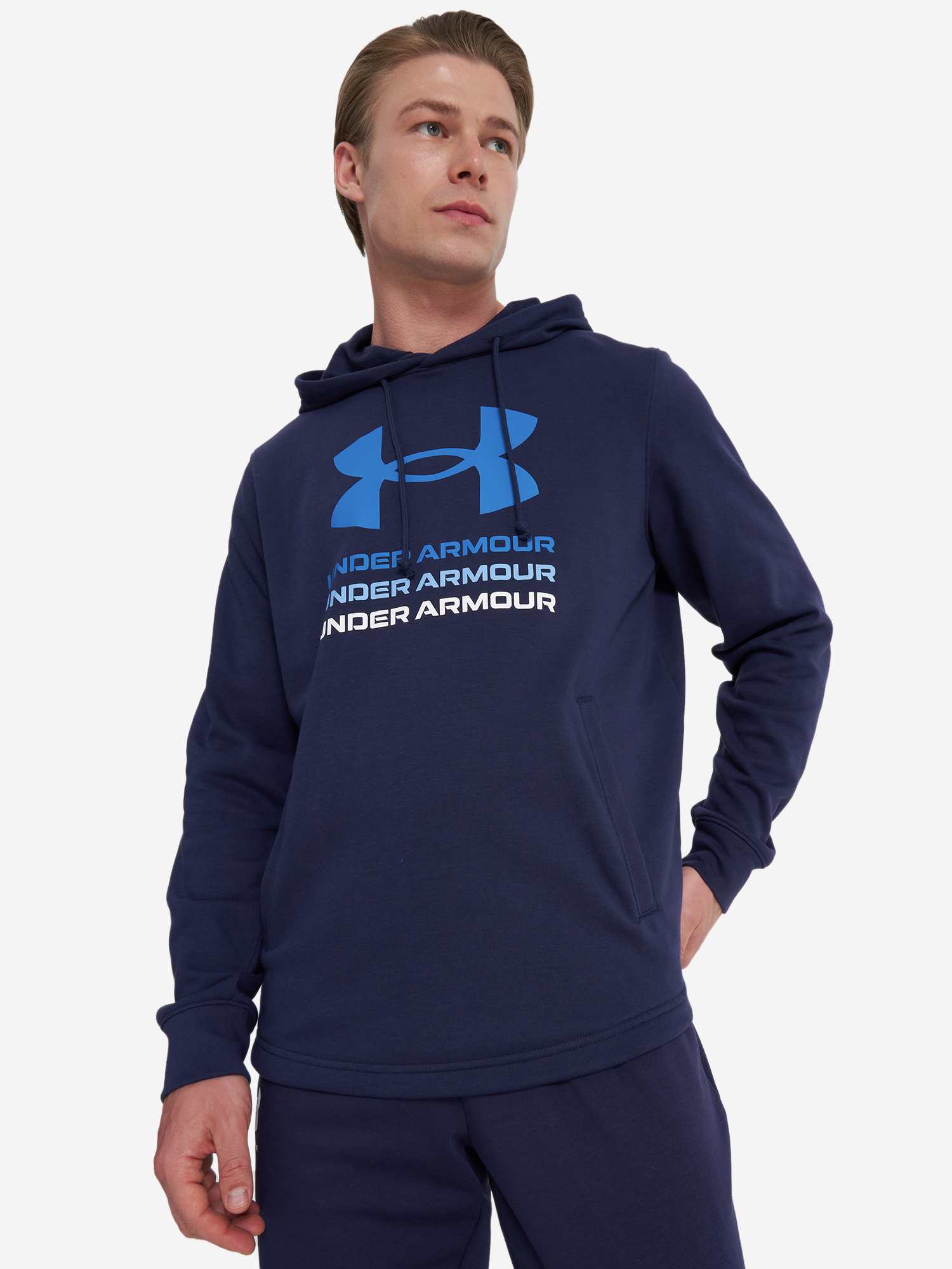 Джемпер флисовый мужской Under Armour, Синий 1386047U0F-410, размер RUS 50-52 - фото 2