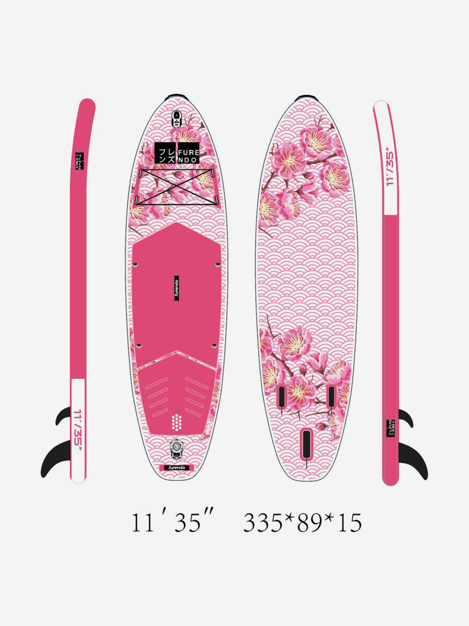 

Sup-доска Furendo Blossom 11', 335х89х15 см, Розовый