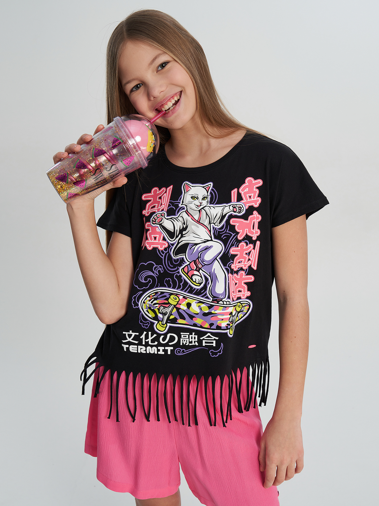 Футболка Termit для девочек, черный, арт. 142604TRT-99