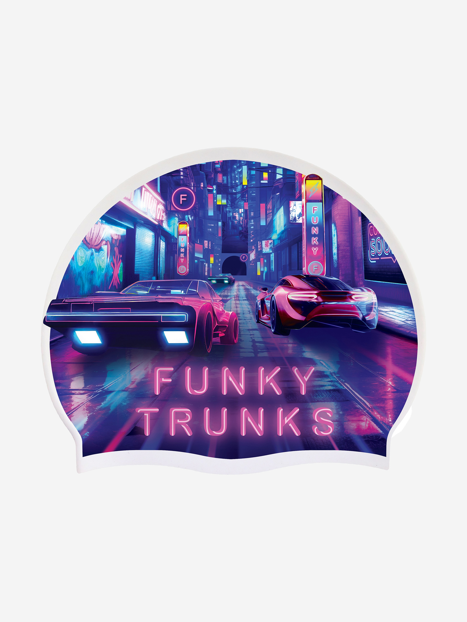 

Шапочка для плавания Funky Trunks Cyber City, Фиолетовый