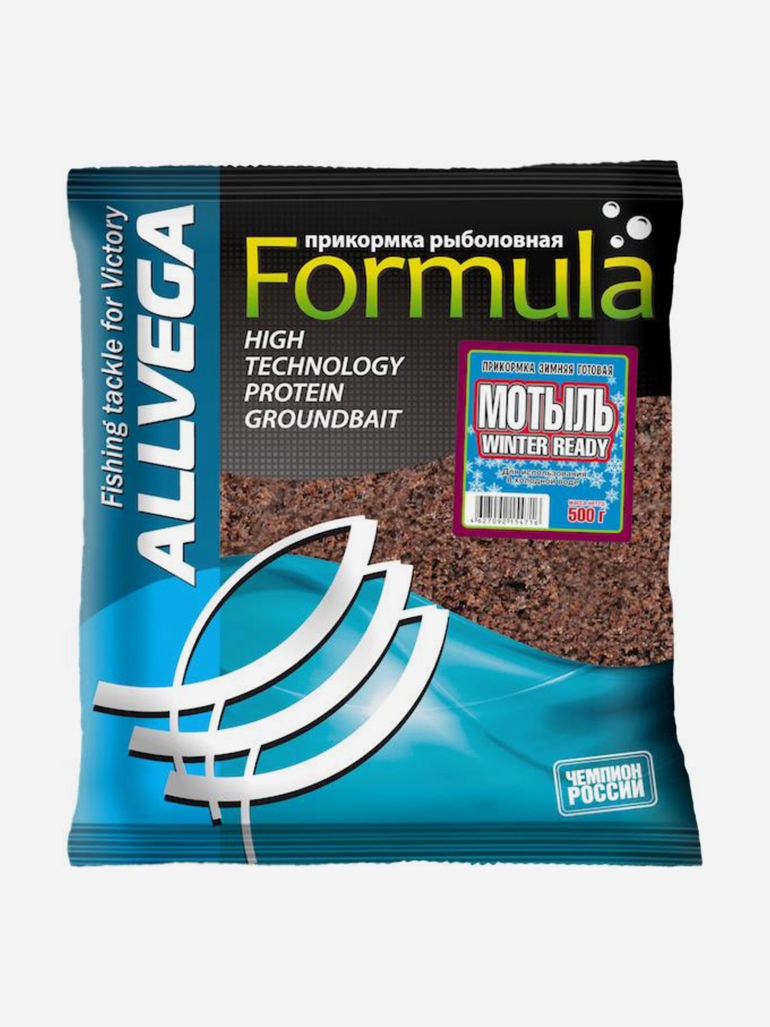 

Прикормка зимняя готовая ALLVEGA "Formula Winter Ready" 0,5кг (МОТЫЛЬ) 5 пакетов по 0,5 кг, Коричневый