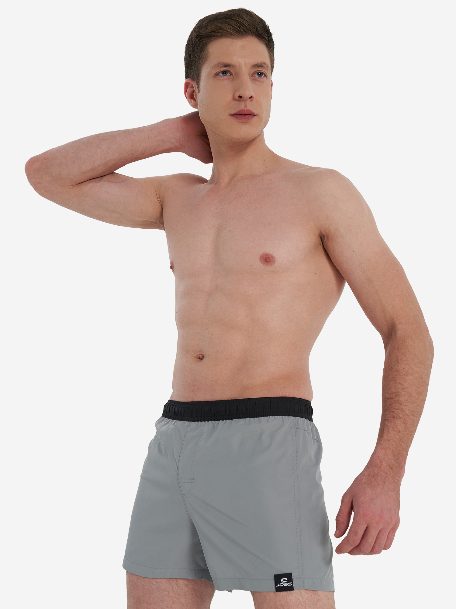 Изображение товара Мужские плавательные шорты Joss серого цвета свободный крой быстросохнущая ткань