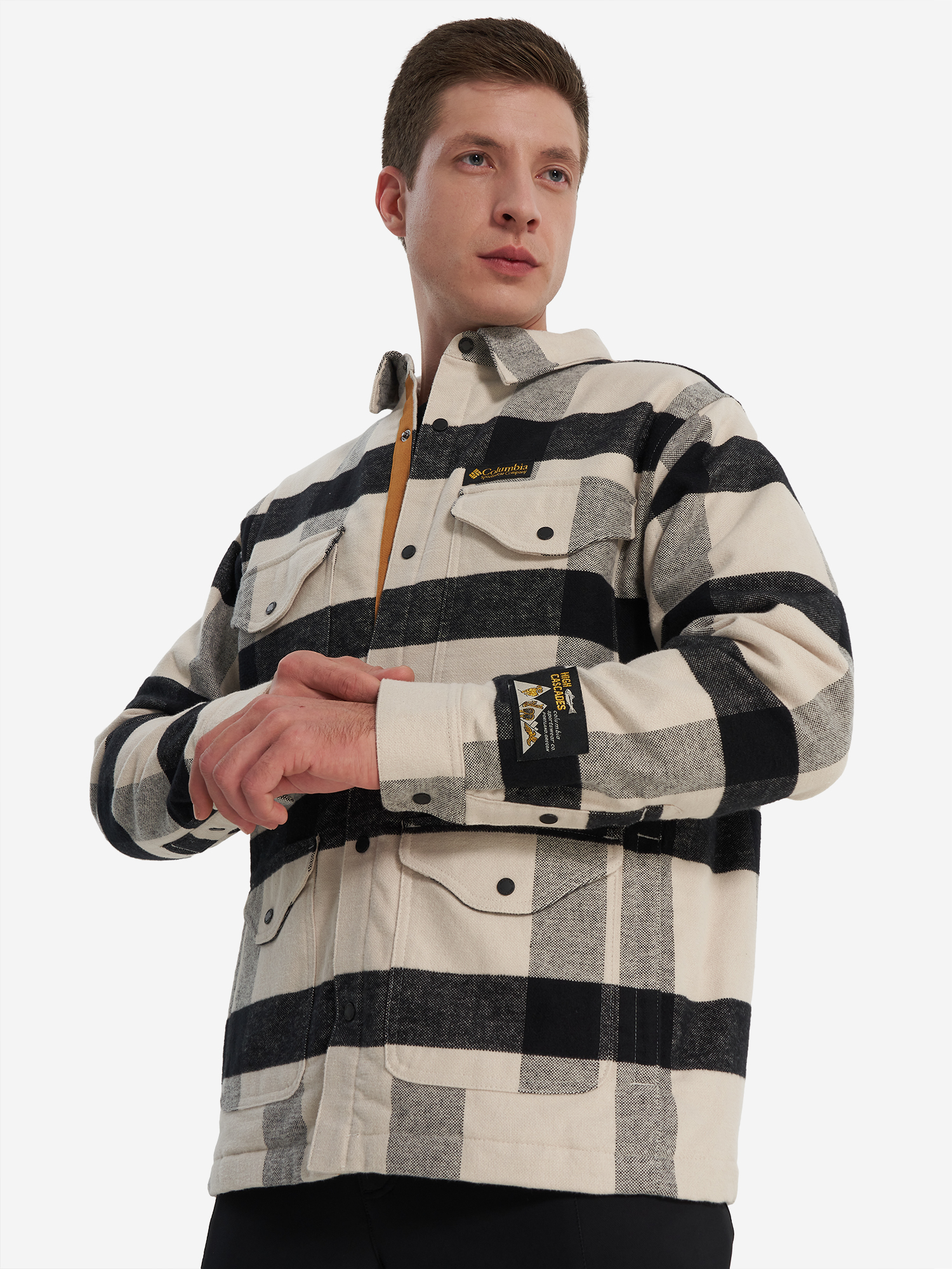 Изображение товара Легкая мужская куртка Columbia High Cascades Shirt Jacket серого цвета Изображение товара Легкая мужская куртка Columbia High Cascades Shirt Jacket серого цвета
