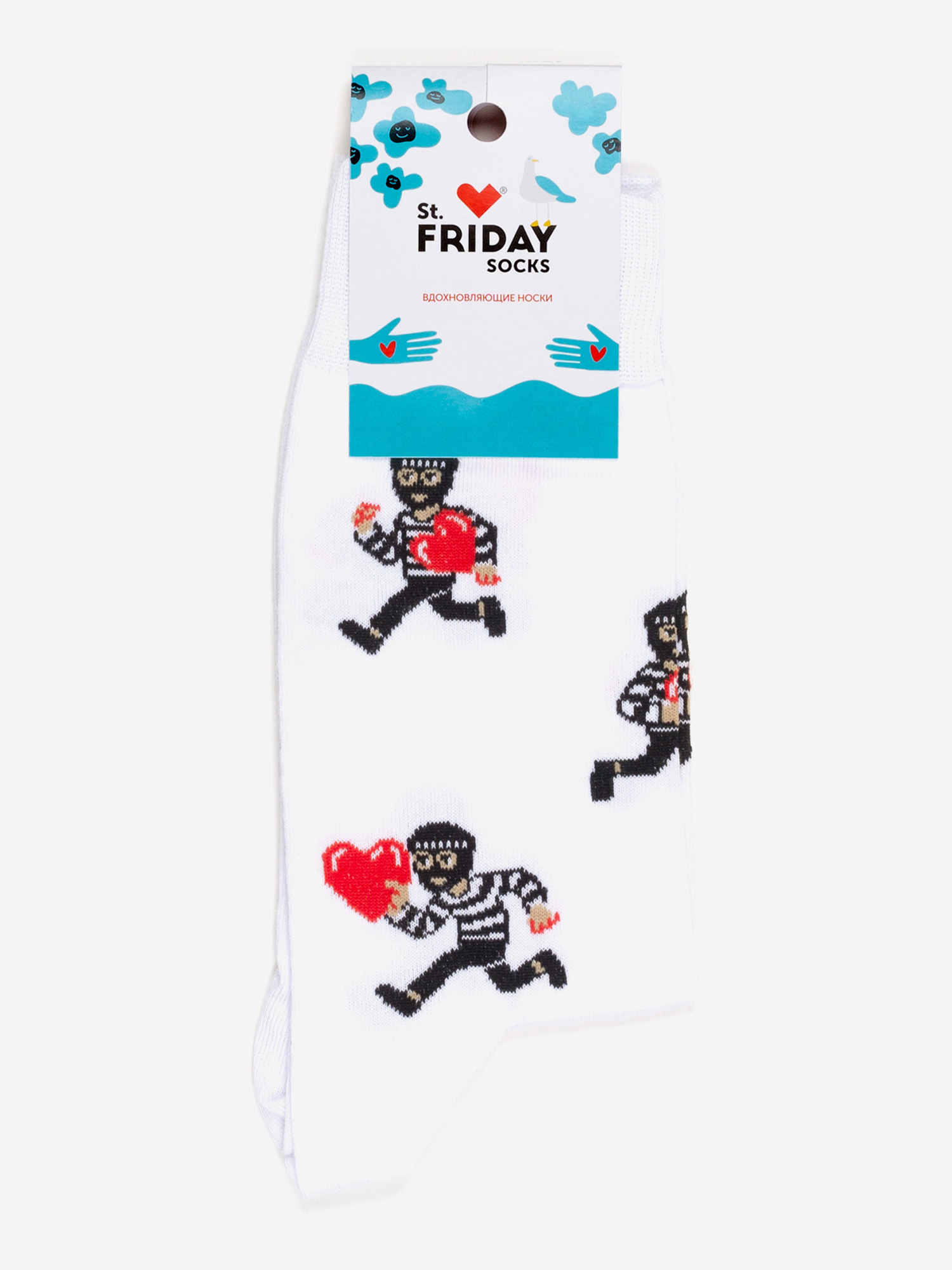 

Носки с рисунками St.Friday Socks, Одинокий бродяга любви, Белый