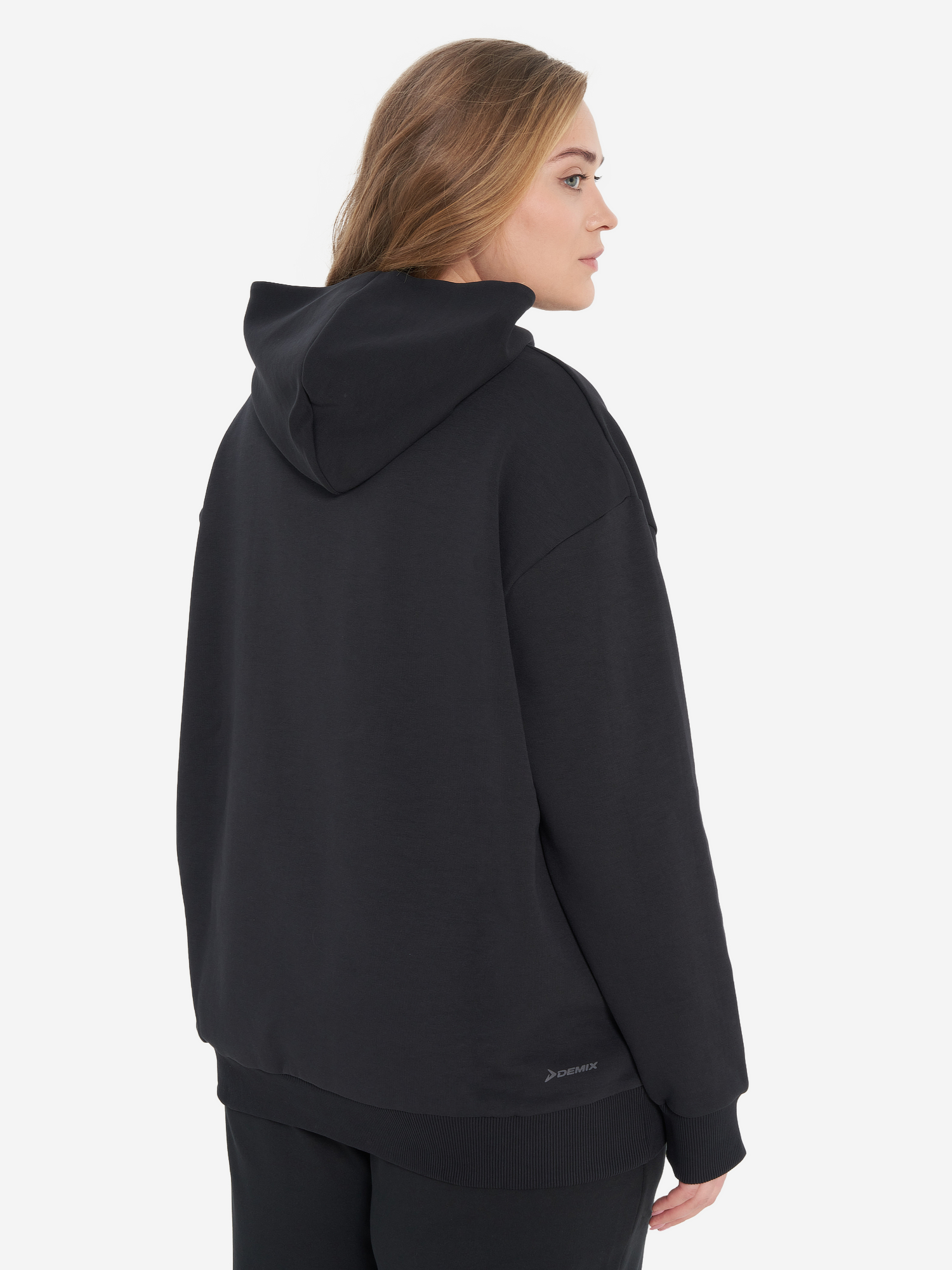 фото Худи женское demix, plus size, черный