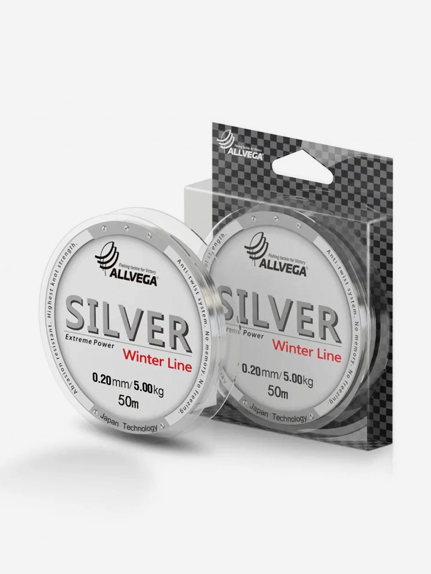 

Леска монофильная ALLVEGA "Silver" 50м 0,20мм (5,00кг) серебристая, Серебряный