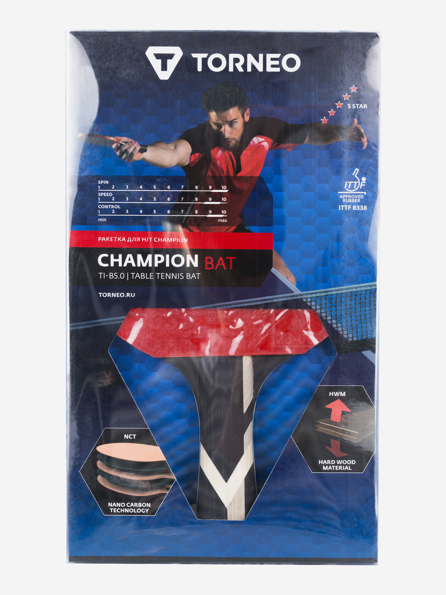 фото Ракетка для настольного тенниса torneo champion, мультицвет