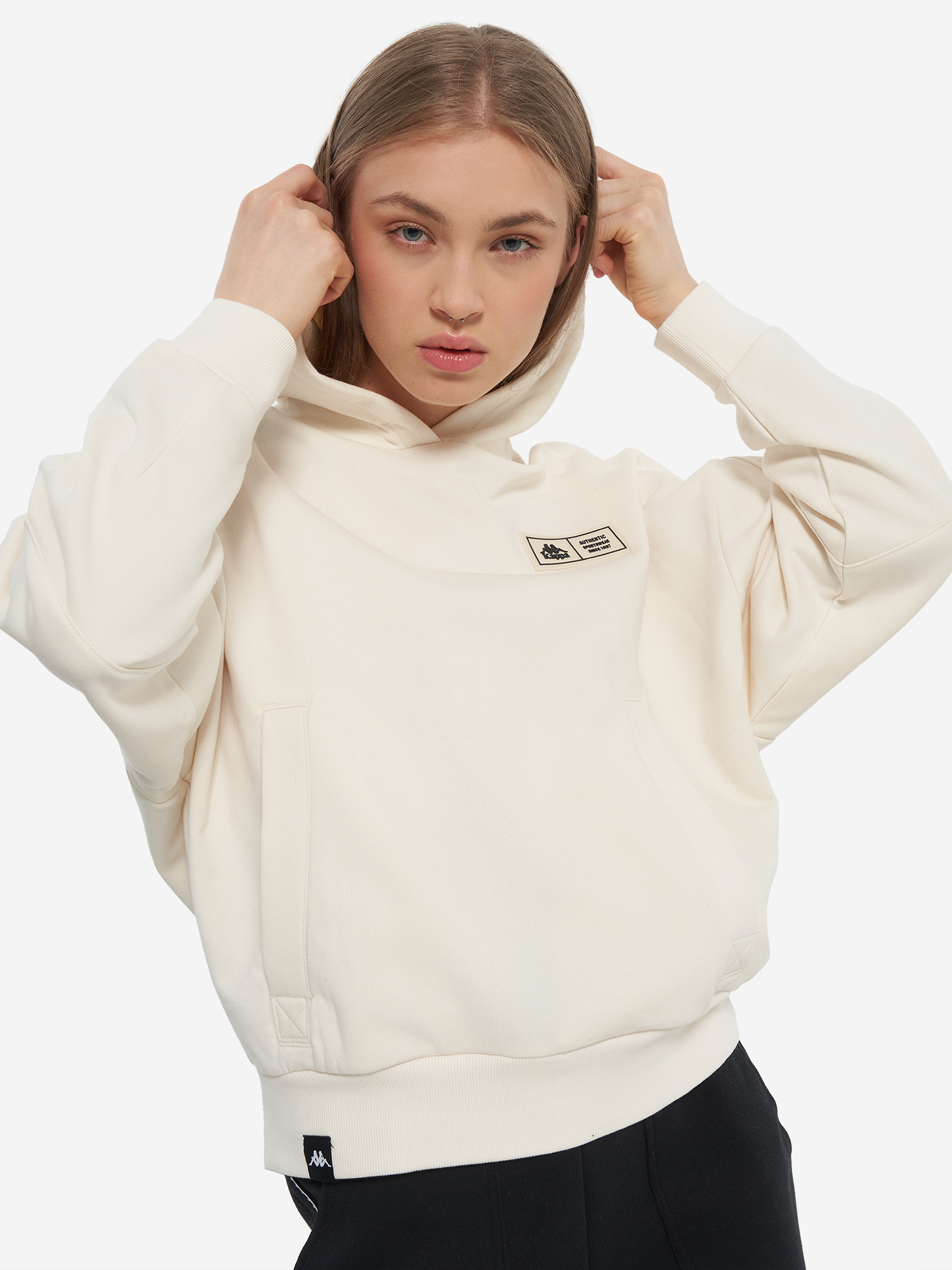 

Худи женское оверсайз Kappa, Бежевый