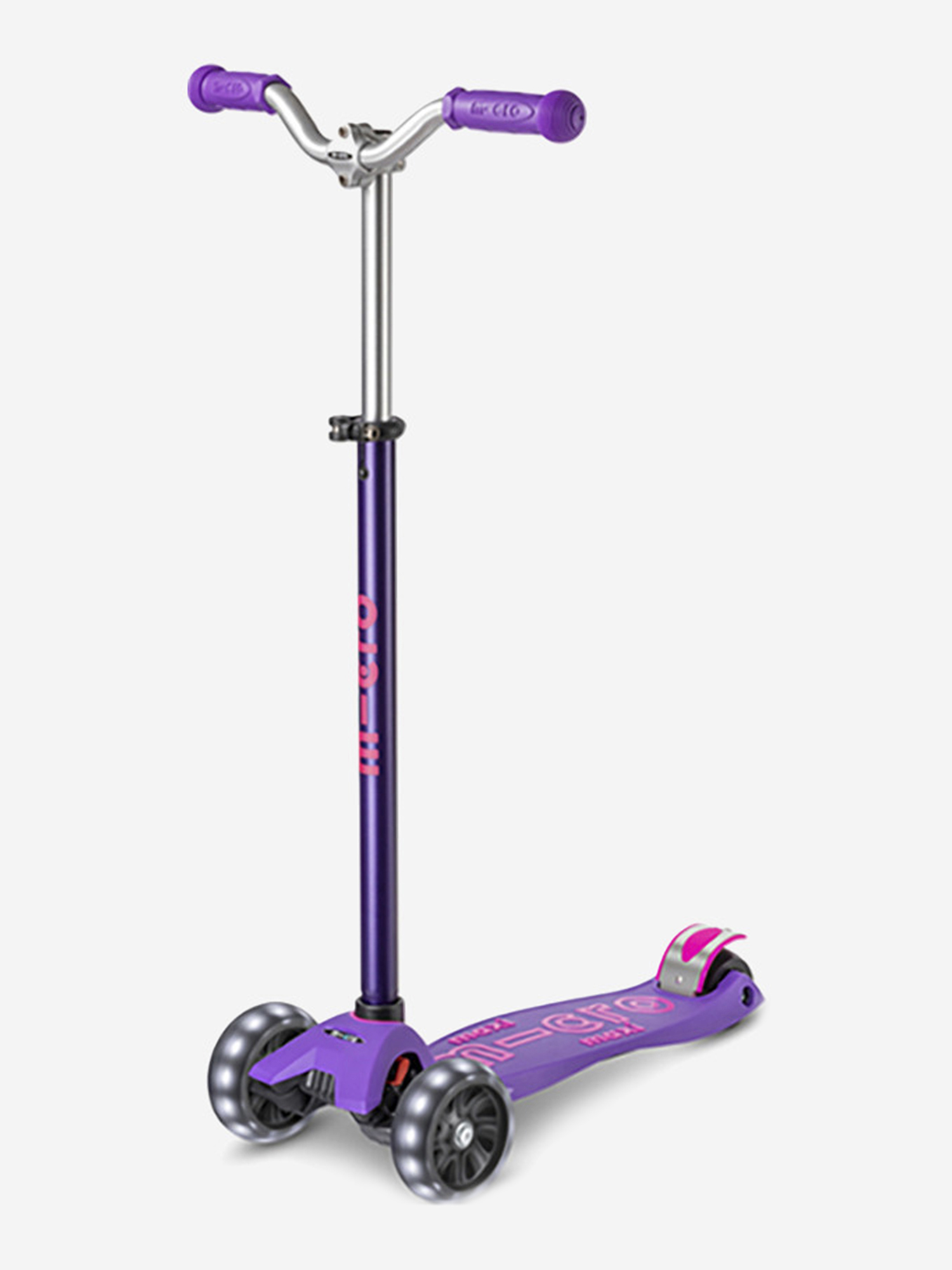 Изображение товара Самокат Micro Maxi Deluxe Pro LED 2024 Фиолетовый для детей легкий и яркий