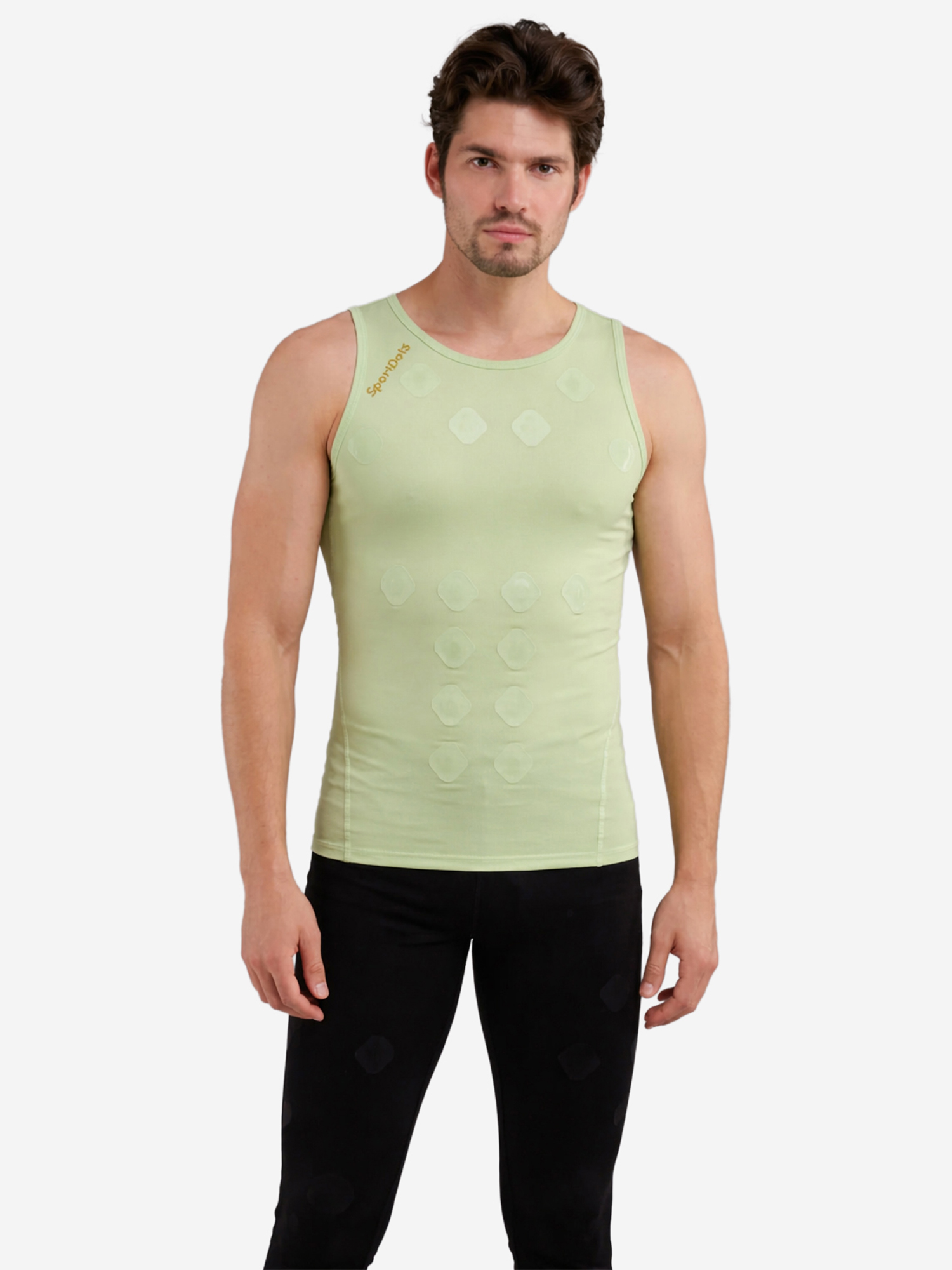 Изображение товара Компрессионная футболка без рукавов-суппорт спины SportDots, мужская, TOP-M-PS Изображение товара Компрессионная футболка без рукавов-суппорт спины SportDots, мужская, TOP-M-PS