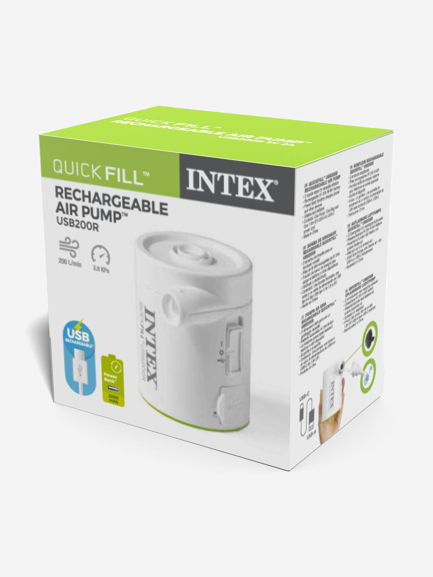 фото Насос электрический intex quick fill usb200r, белый