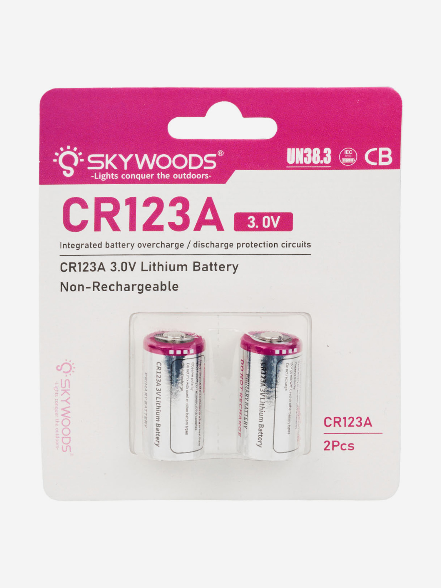 

Элемент питания SKYWOODS CR123A, 1600mAh, комплект 2 шт., Голубой