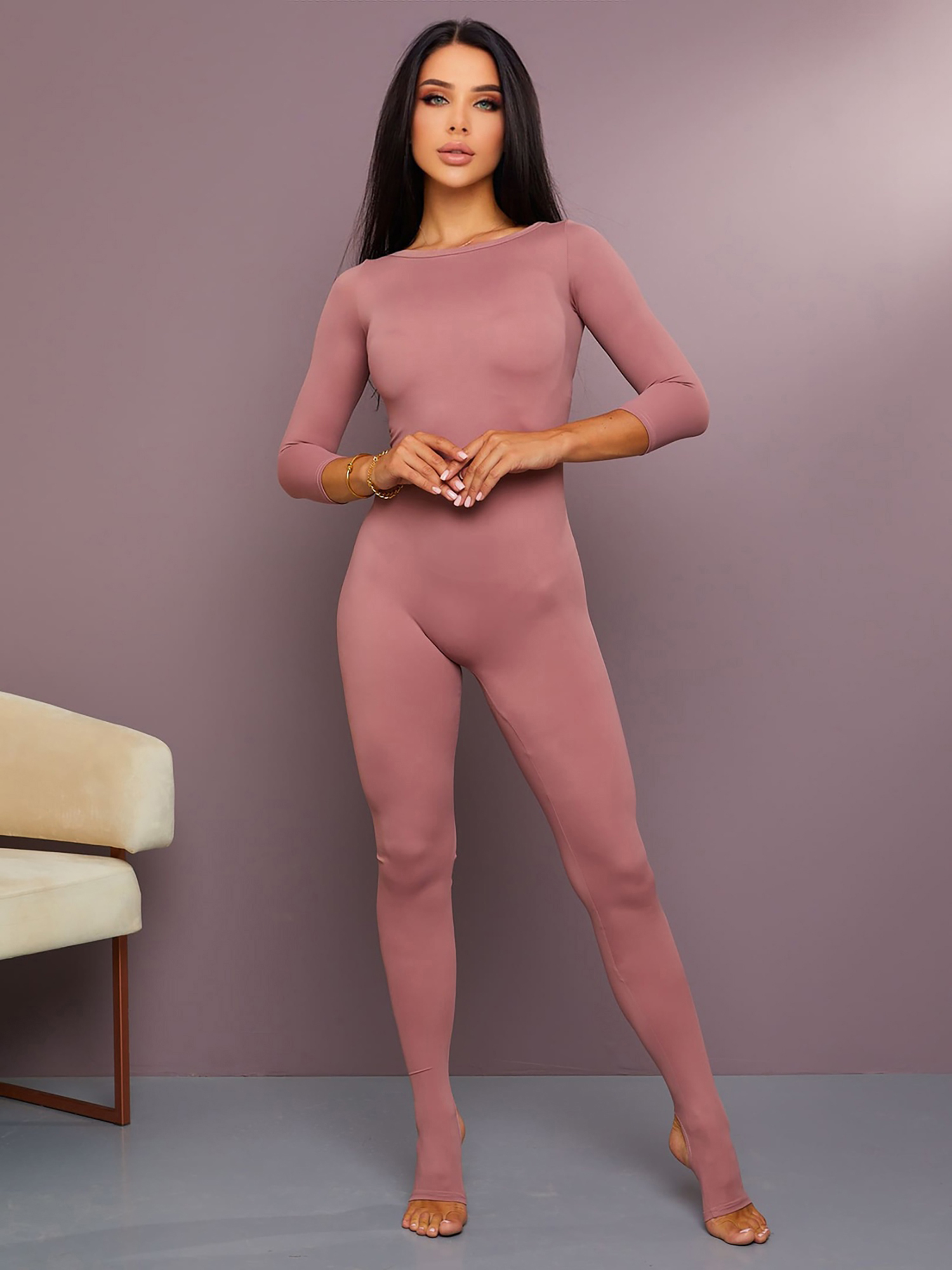 

Комбинезон Skin of Angel рукав 3/4, Розовый