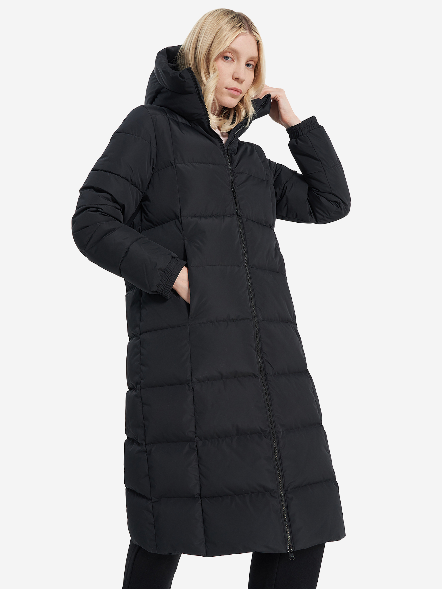 Пальто пуховое женское, черный, арт. 28160