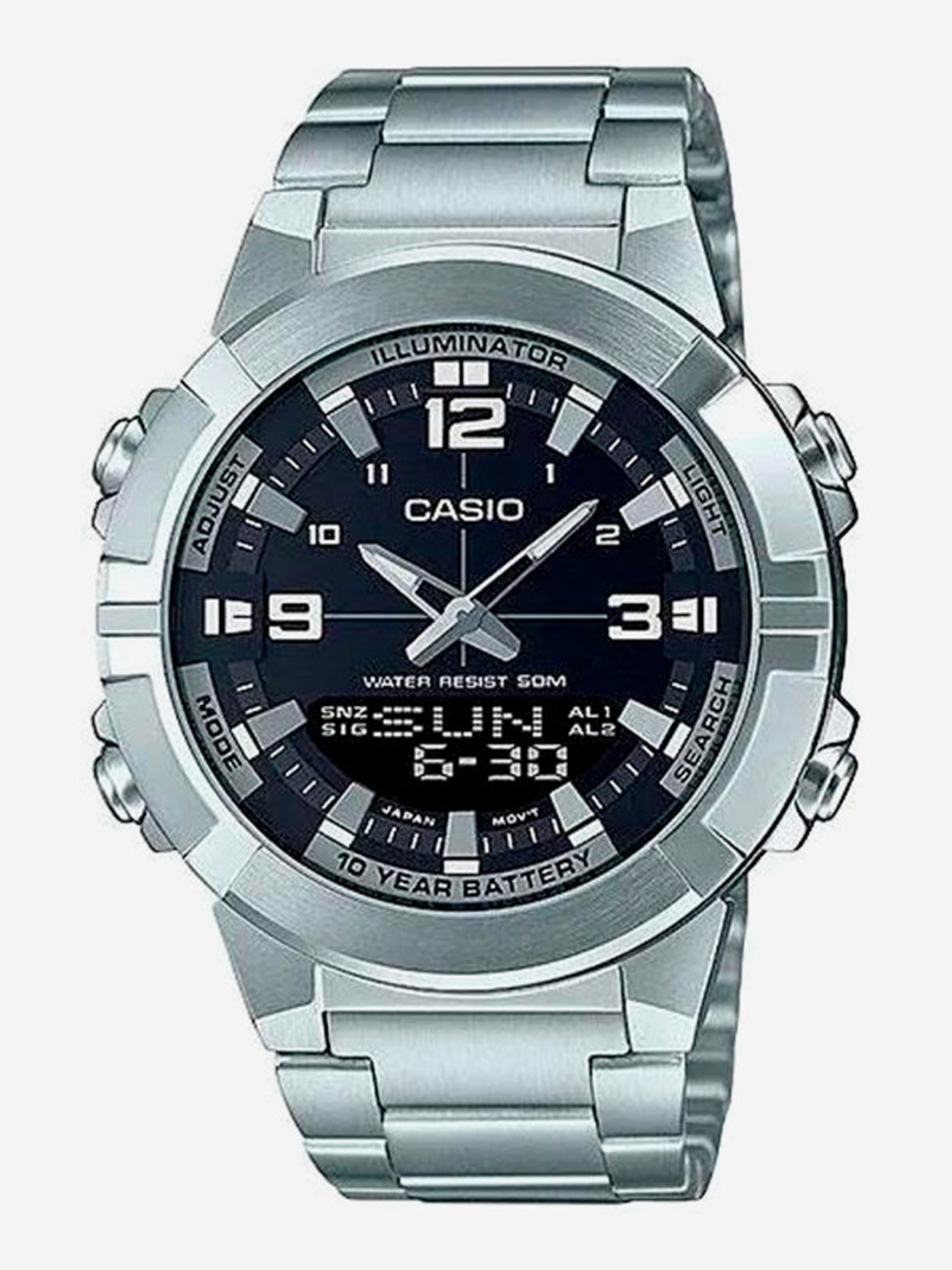 Изображение товара Спортивные часы CASIO AMW-870D-1A водонепроницаемые с функциями хронографа и подсветки