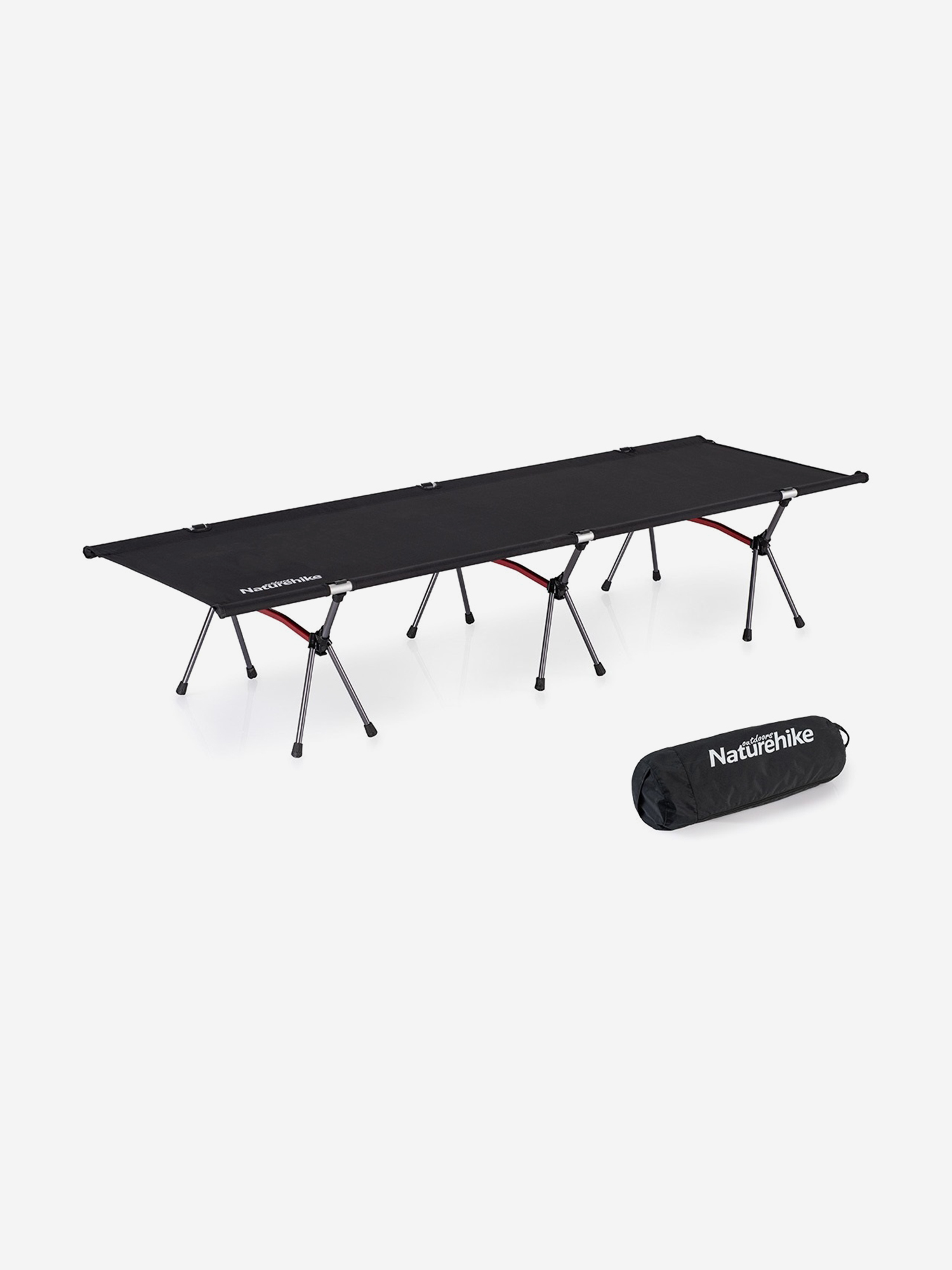 

Раскладушка легкая кемпинговая Naturehike XJC04, с чехлом, черная, Черный