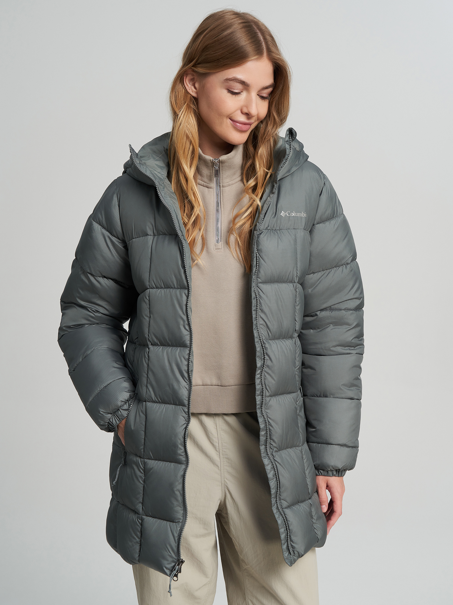Пуховик женский Columbia Puffect III Mid Jacket, Серый