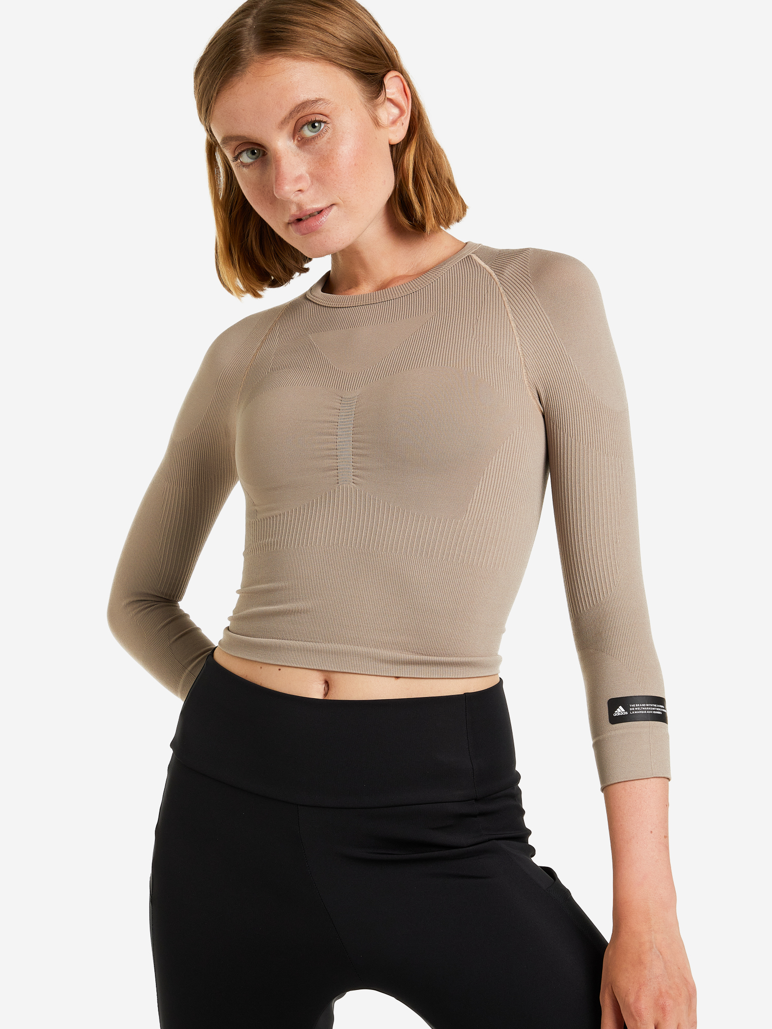 

Лонгслив женский adidas Formotion Cropped Training, Бежевый