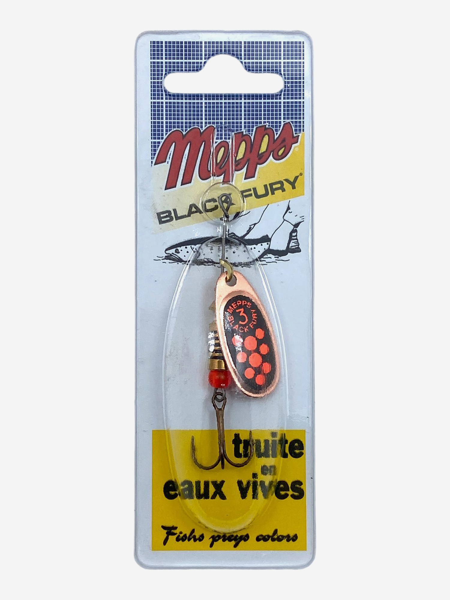 

Блесна вращающаяся MEPPS "Black Fury ORANGE CU" №3 (6,5г) блистер, Красный